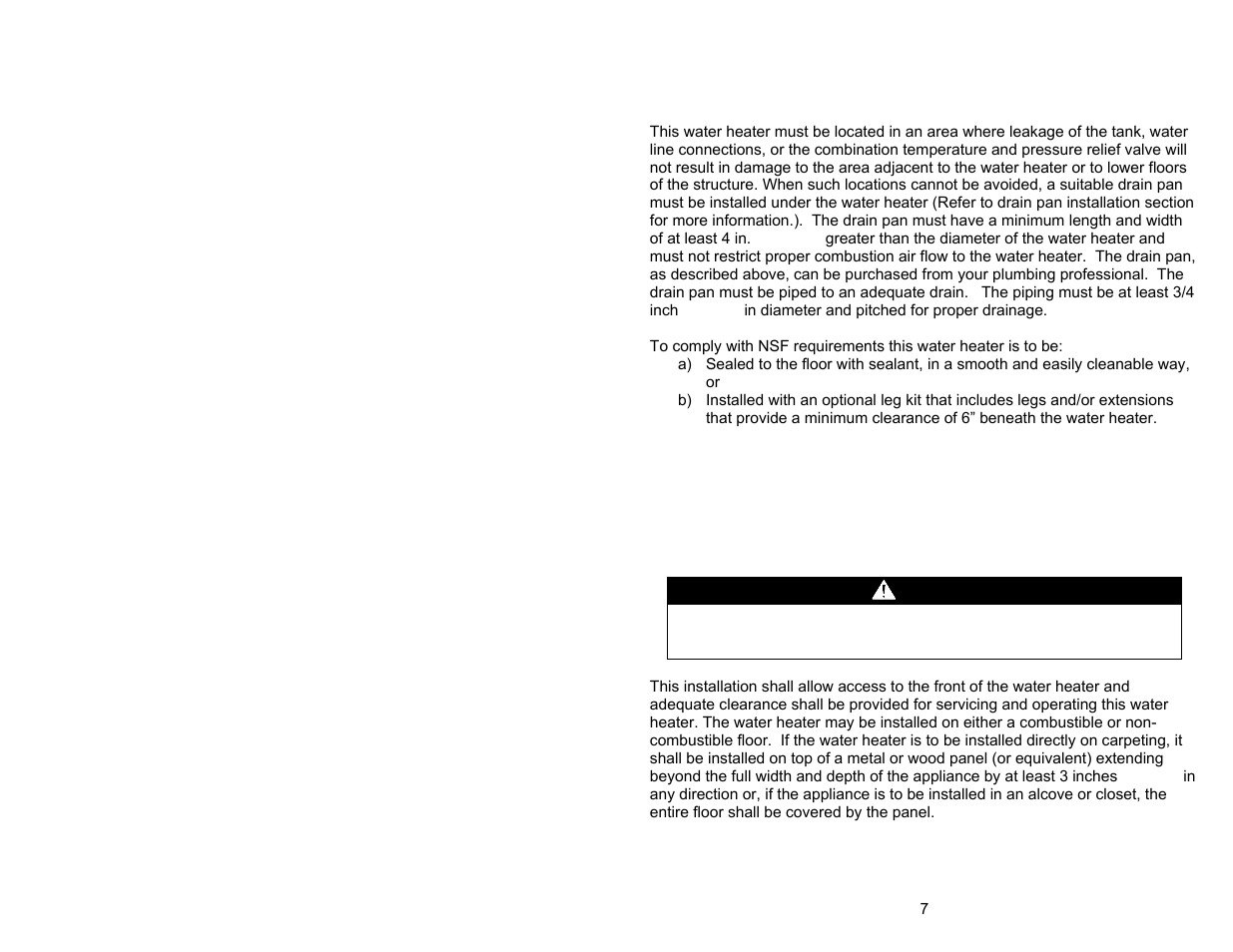 Warning | Bradford White M-I-MS40T6LX User Manual | Page 7 / 28