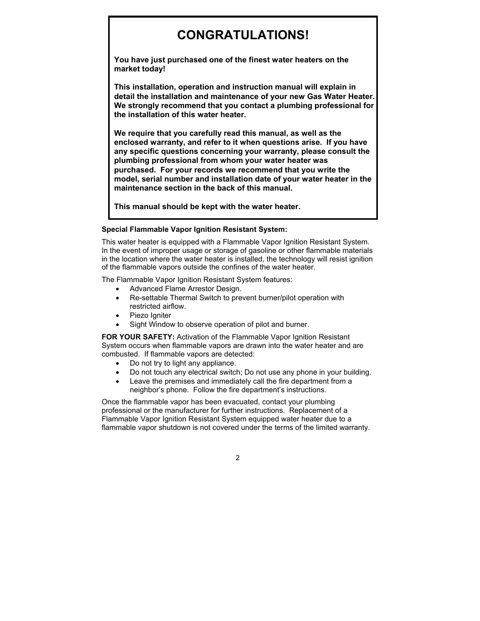 Bradford White M-I-MH40T6FLX User Manual | Page 2 / 32