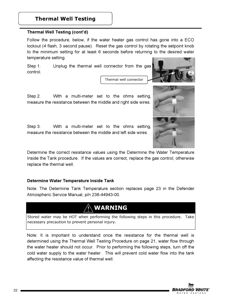 Warning | Bradford White PE-2-XR504T6FSX User Manual | Page 22 / 32