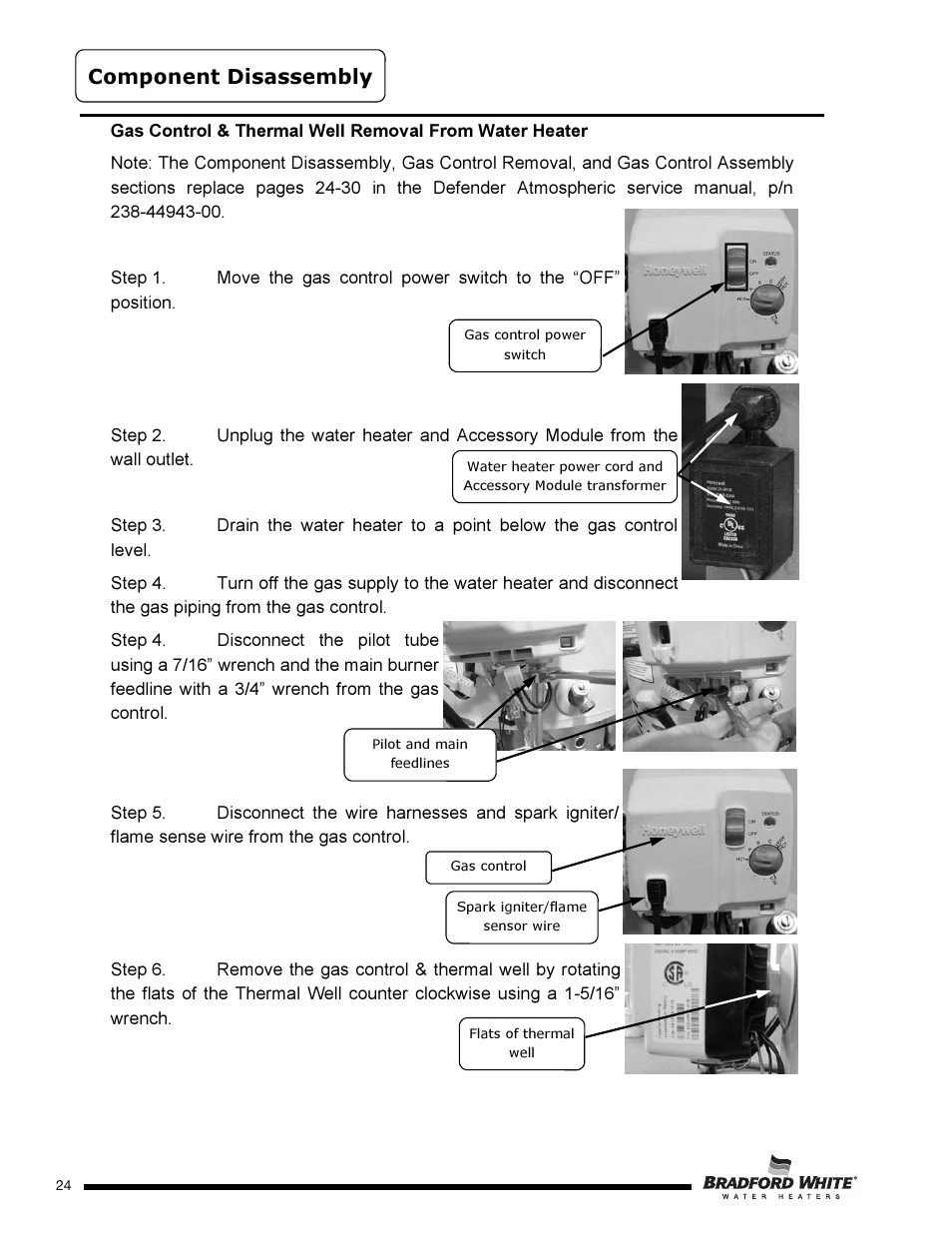 Component disassembly | Bradford White PE-2-XR504T6FSX User Manual | Page 24 / 32