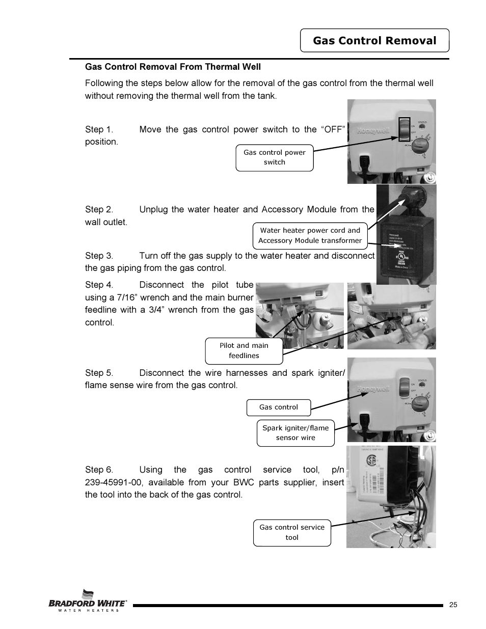 Gas control removal | Bradford White PE-2-XR504T6FSX User Manual | Page 25 / 32