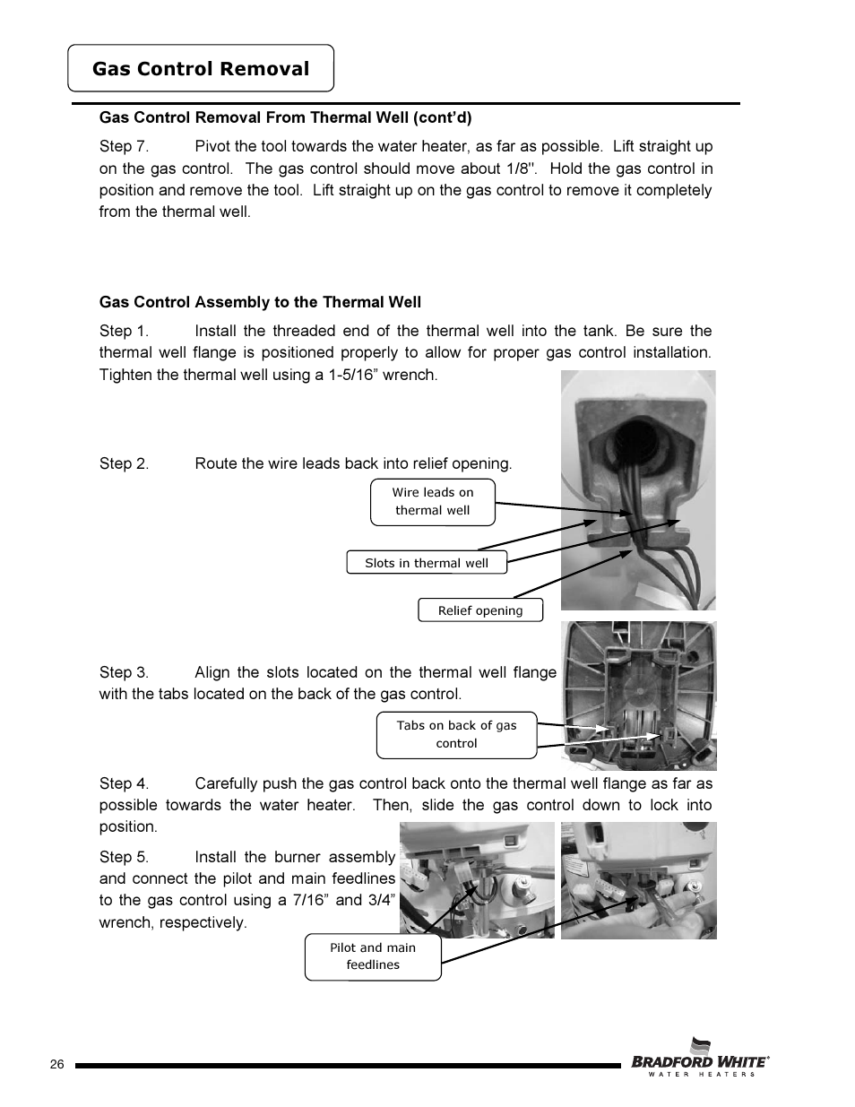 Gas control removal | Bradford White PE-2-XR504T6FSX User Manual | Page 26 / 32