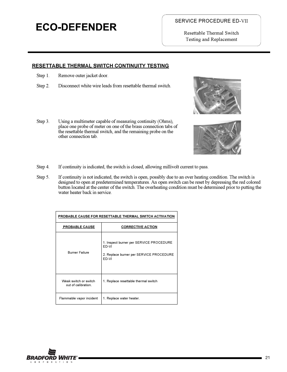 Bradford White U-65T-55FR-3N User Manual | Page 21 / 28