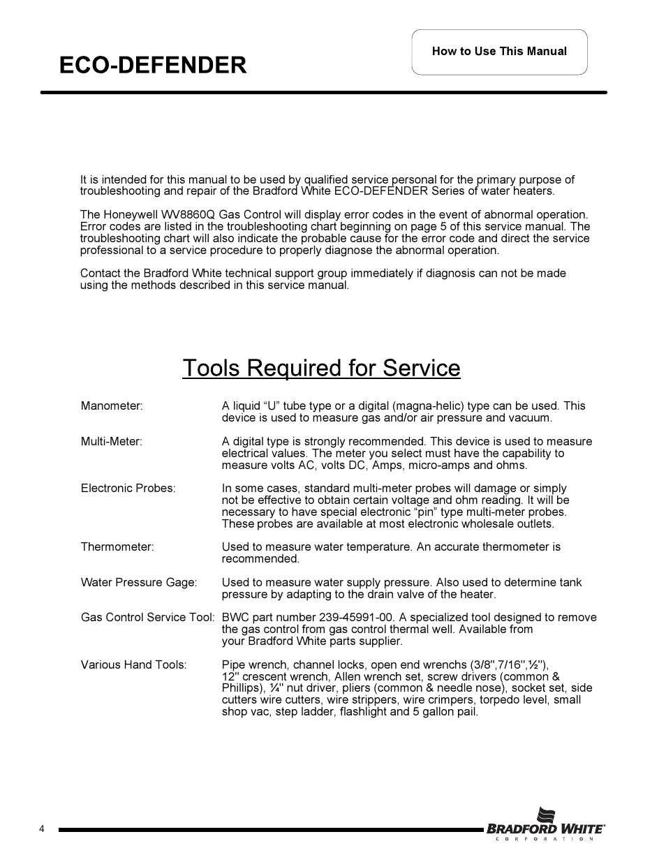Bradford White U-65T-55FR-3N User Manual | Page 4 / 28