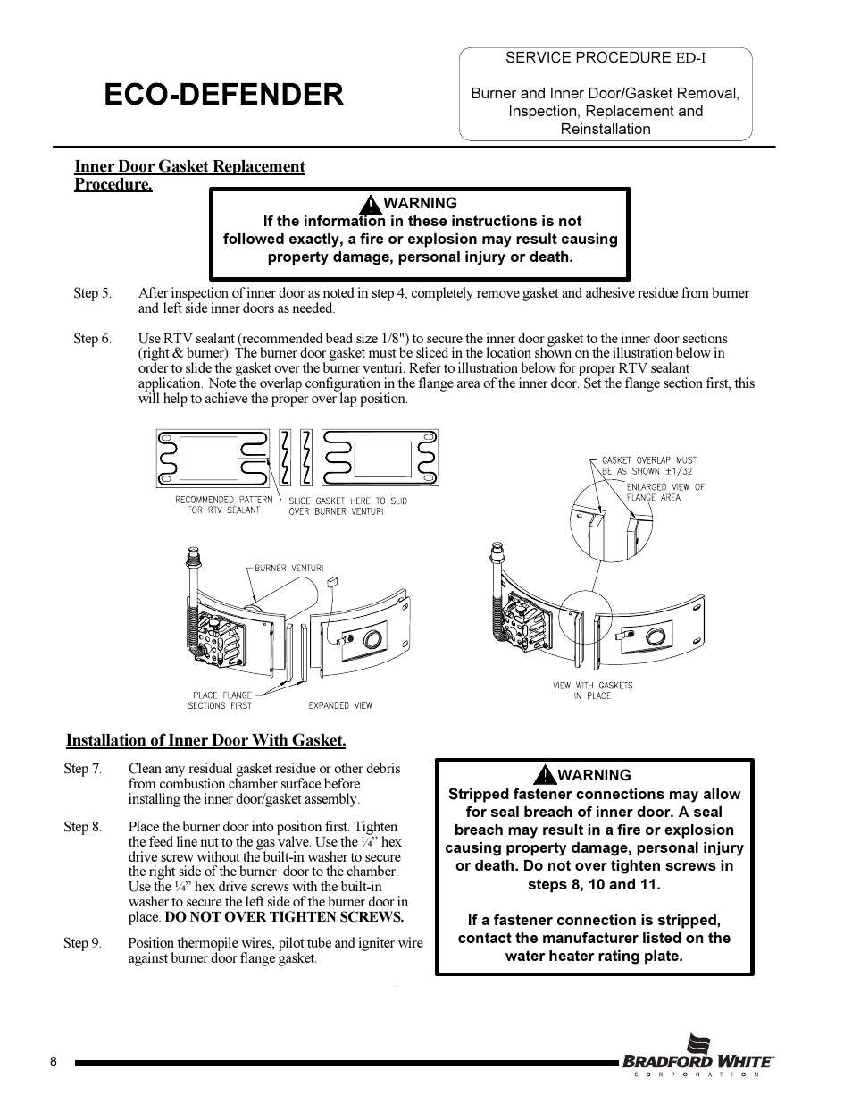 Bradford White U-65T-55FR-3N User Manual | Page 8 / 28