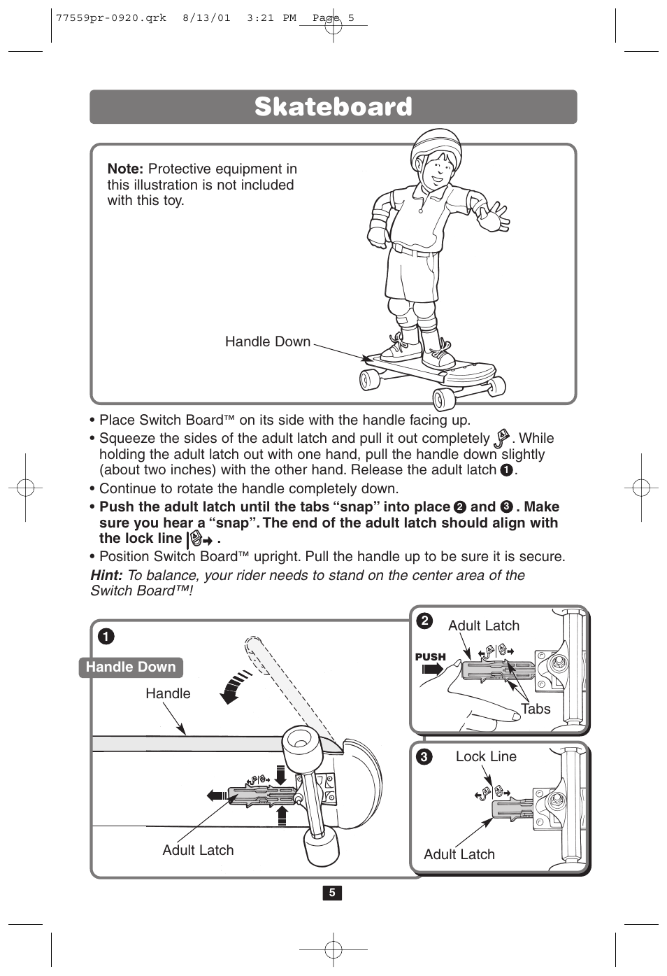 Skateboard | Barbie SWITCHBOARD 77211 User Manual | Page 5 / 6