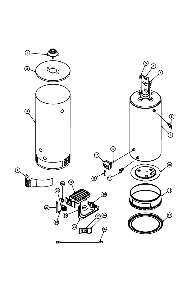 Parts list | Bradford White U-65T-55FR-3N User Manual | Page 7 / 12