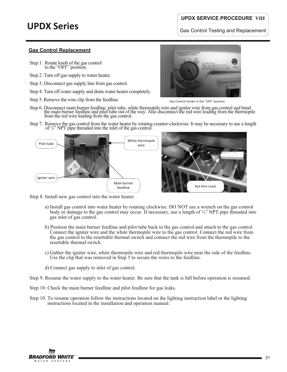 Updx series | Bradford White UPDX2-75T6FRN User Manual | Page 31 / 44