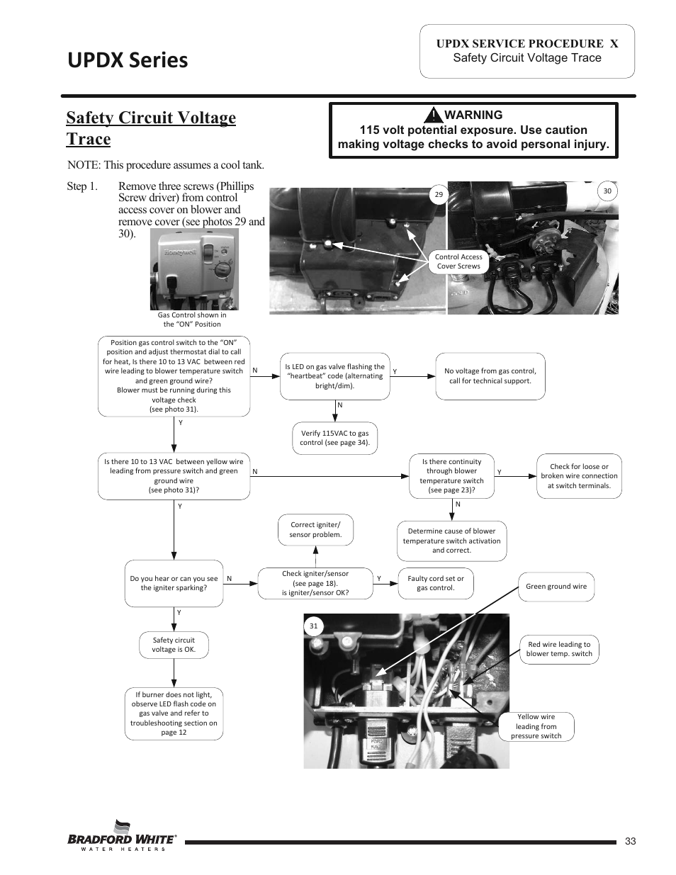 Updx series, Safety circuit voltage trace | Bradford White UPDX2-75T6FRN User Manual | Page 33 / 44