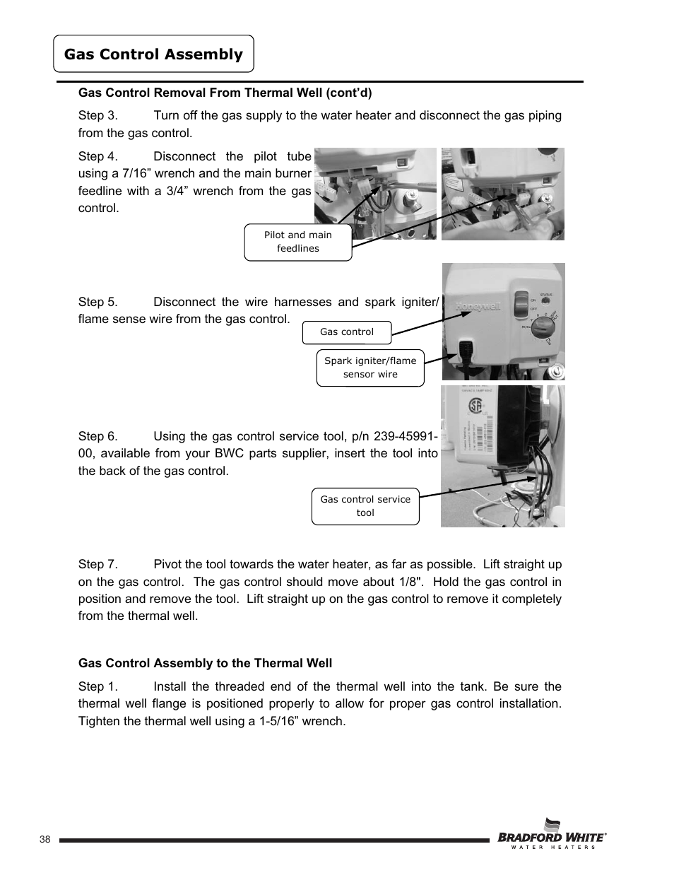 Gas control assembly | Bradford White U-TW4-75S-76R-3N User Manual | Page 38 / 52