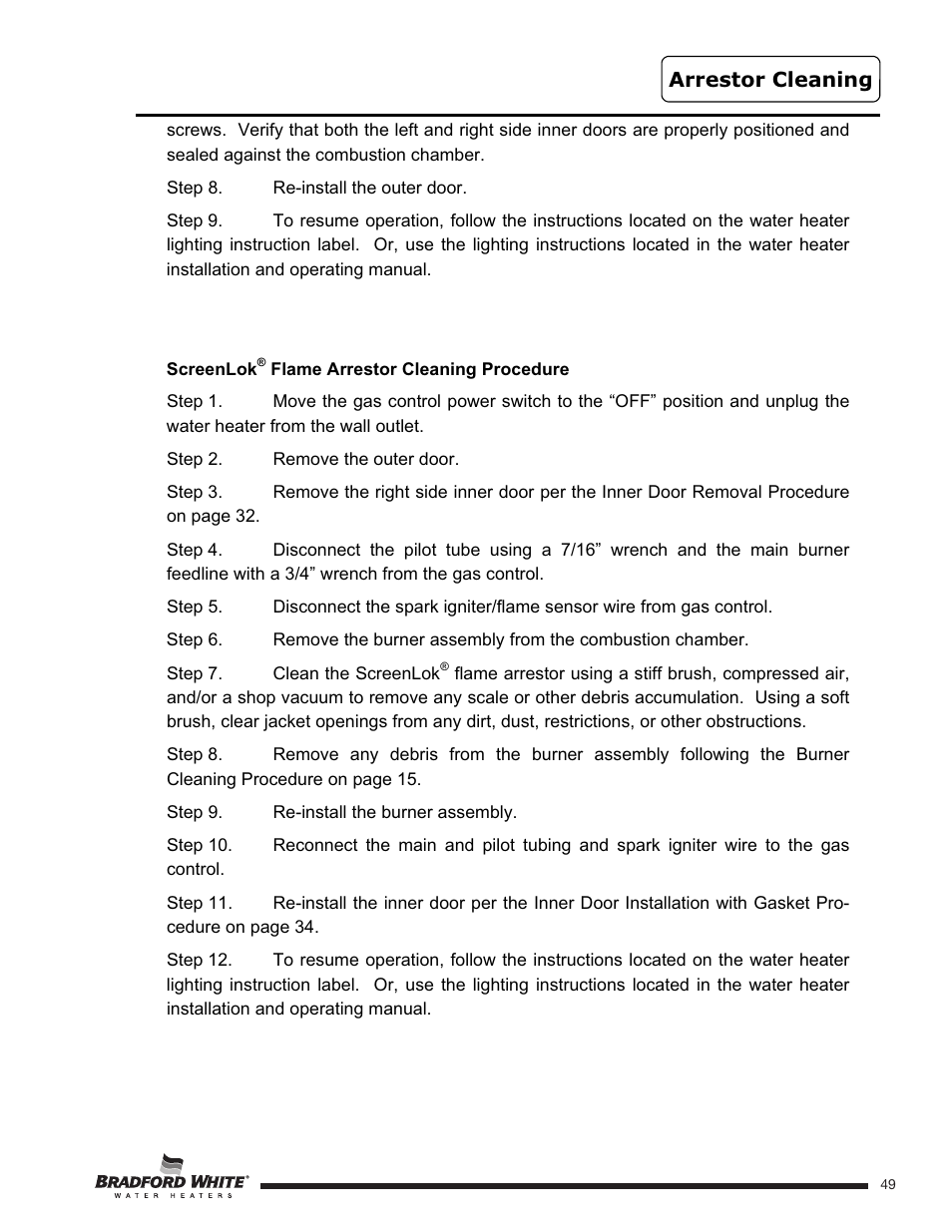 Bradford White U-TW4-75S-76R-3N User Manual | Page 49 / 52