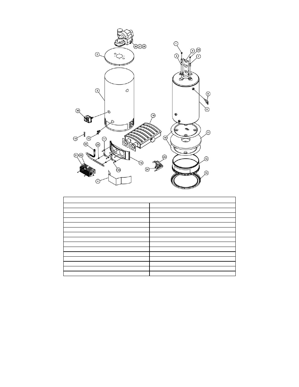 Parts list and drawing | Bradford White U-2-TW-75T6RN User Manual | Page 3 / 4