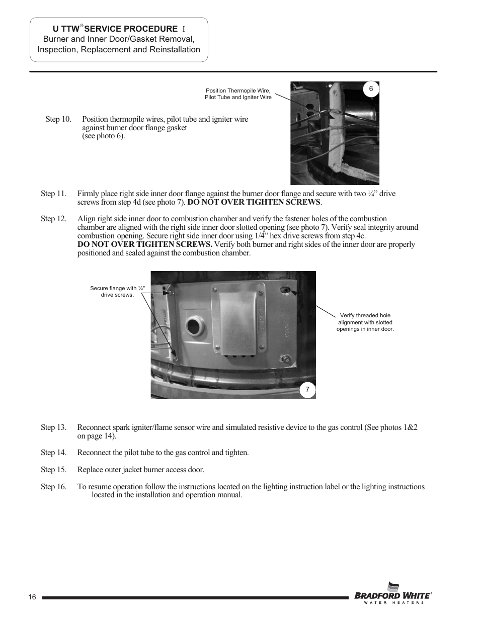 Bradford White U-TW4-75S-76R-3N User Manual | Page 16 / 40