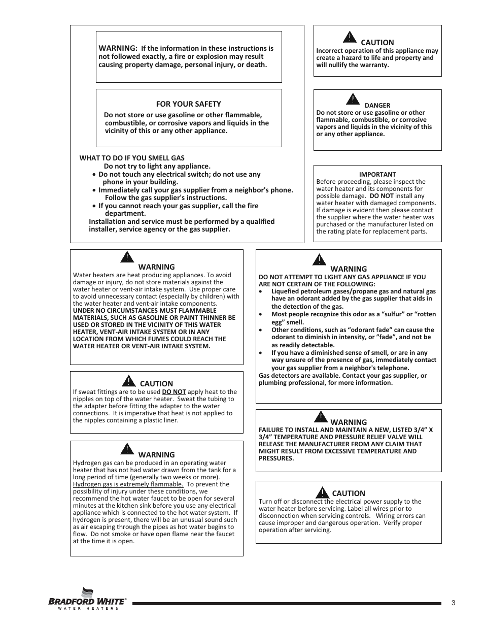 Bradford White U-TW4-75S-76R-3N User Manual | Page 3 / 40