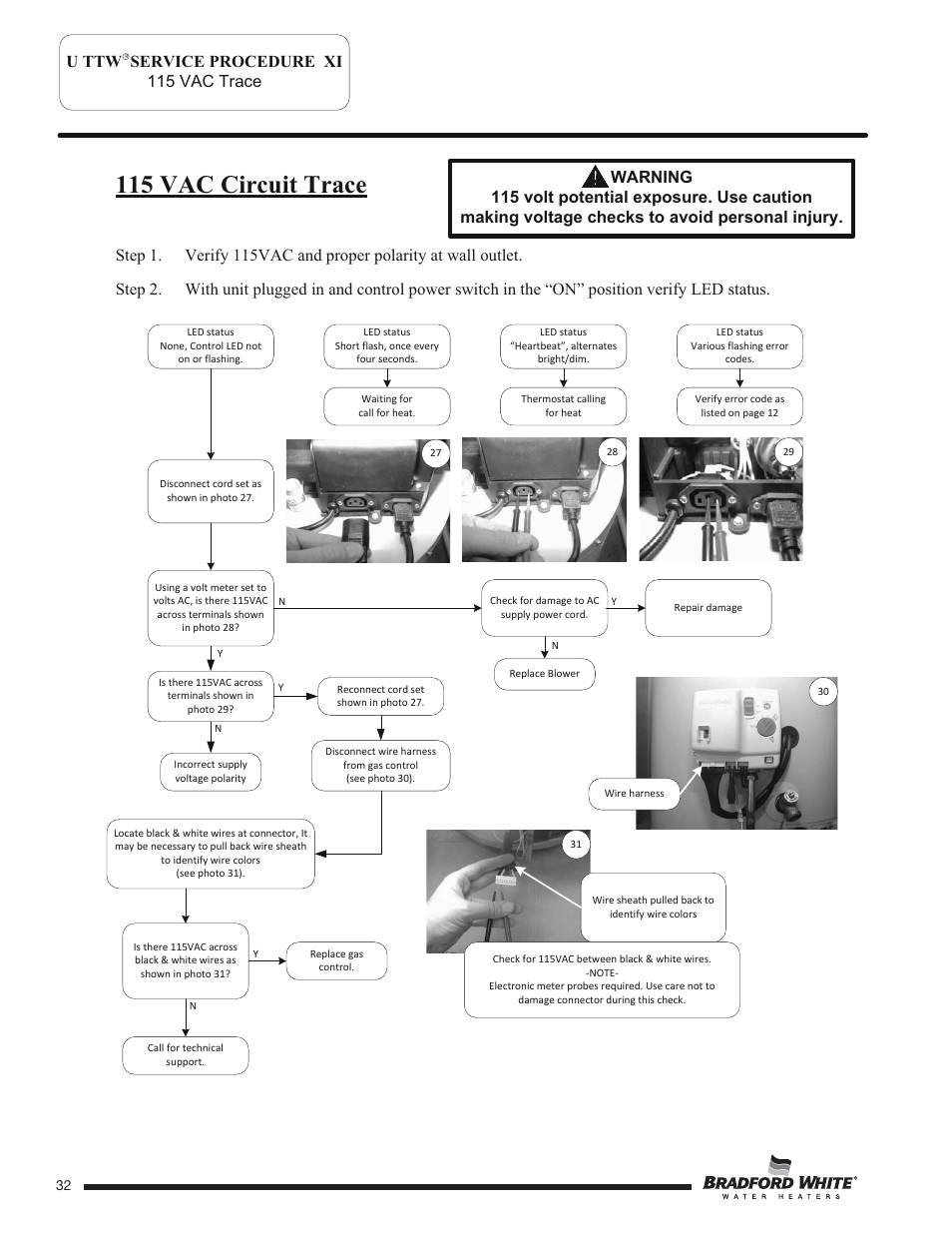 115 vac circuit trace | Bradford White U-TW4-75S-76R-3N User Manual | Page 32 / 40