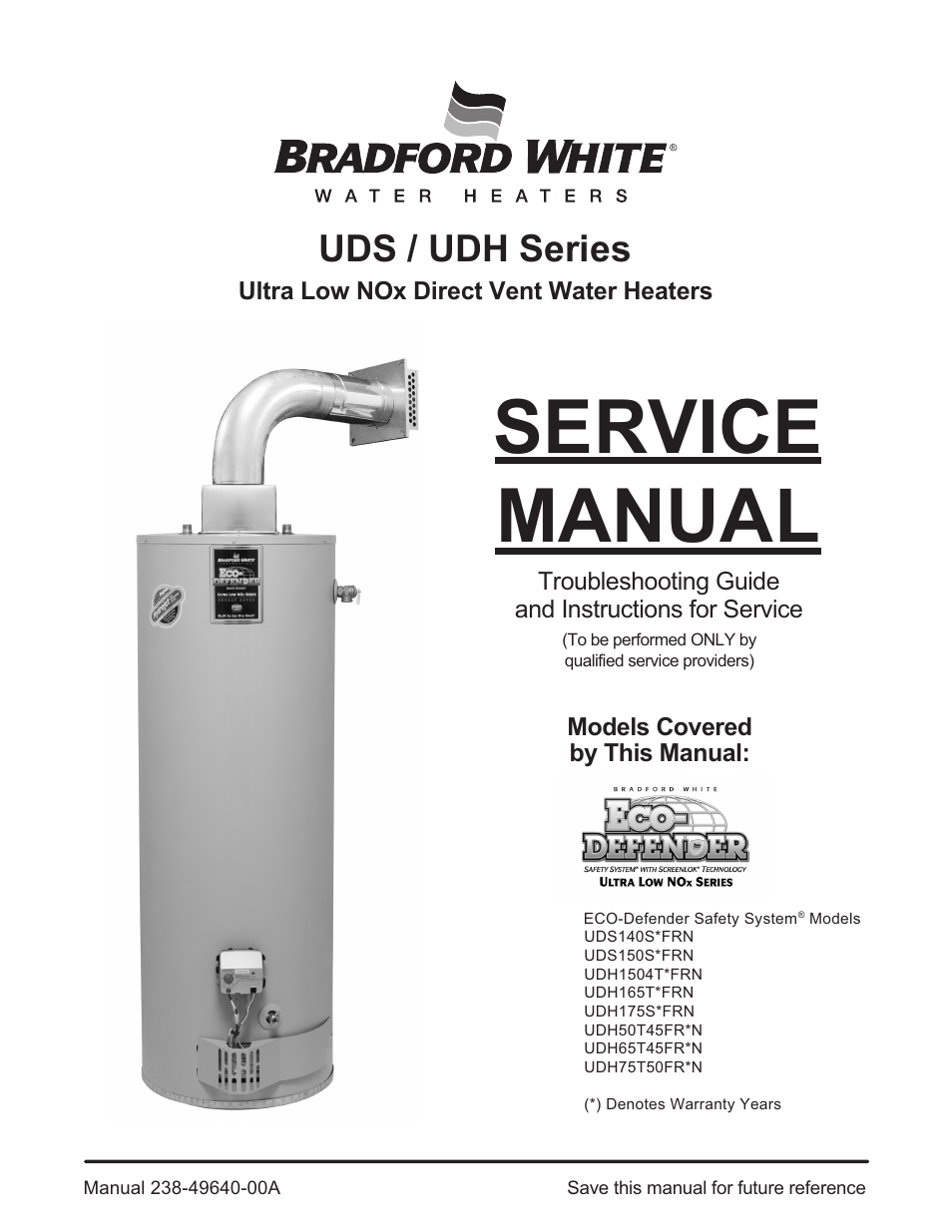 Bradford White UDH-75T-50FR-3N User Manual | 28 pages