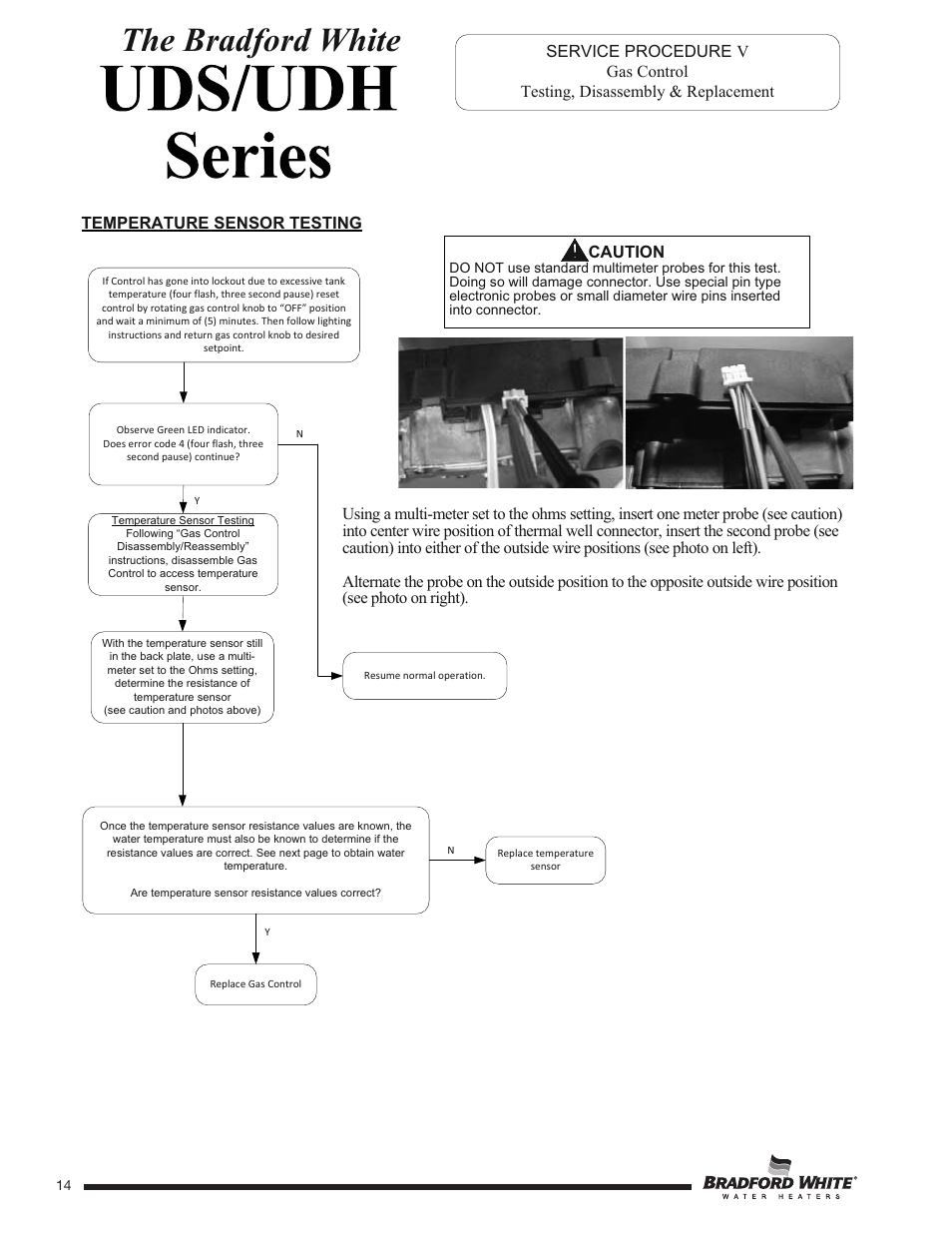 The bradford white, Caution | Bradford White UDH-75T-50FR-3N User Manual | Page 14 / 28