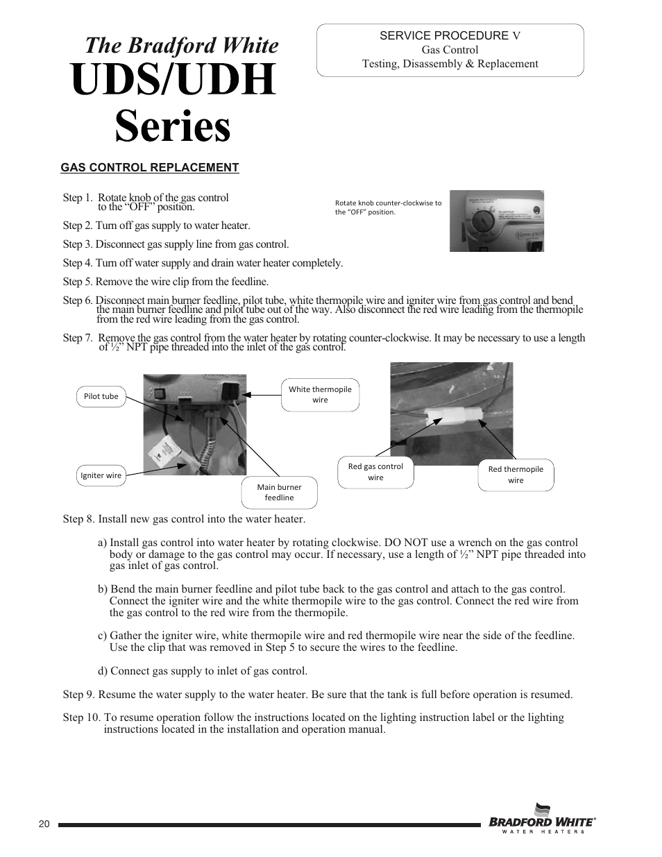 The bradford white | Bradford White UDH-75T-50FR-3N User Manual | Page 20 / 28