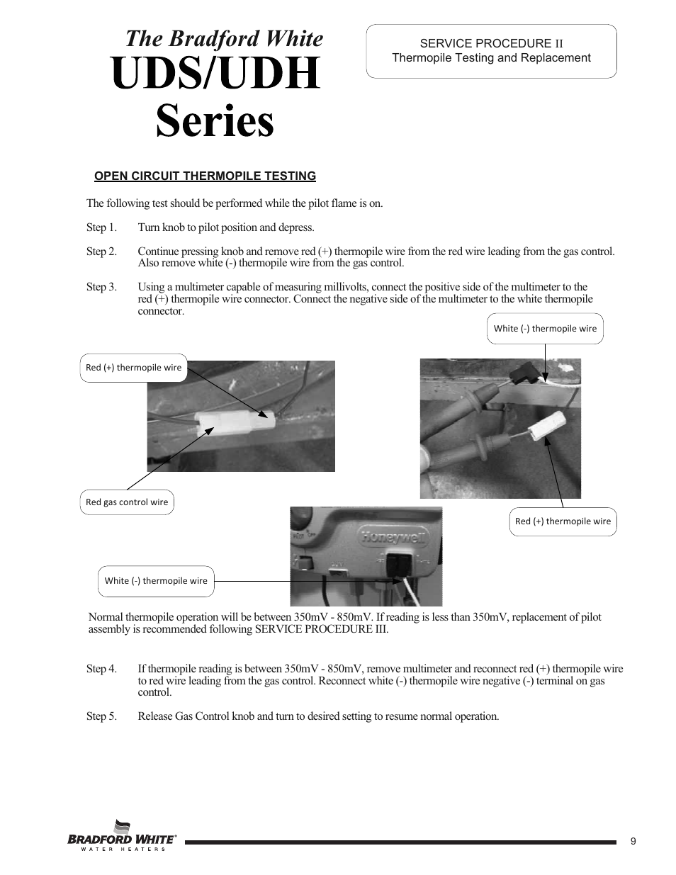 The bradford white | Bradford White UDH-75T-50FR-3N User Manual | Page 9 / 28