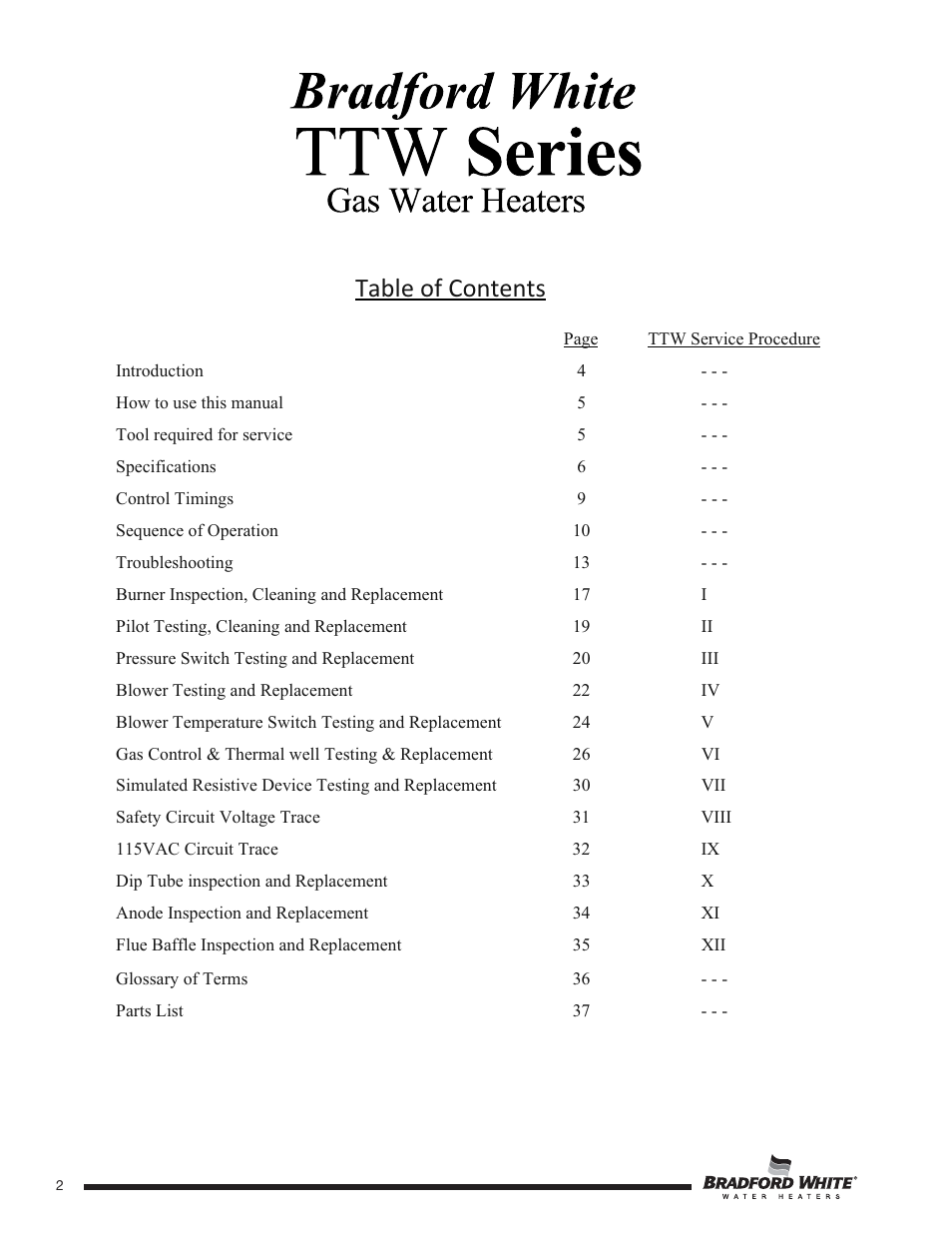 Bradford White TW4-75S-76B-3X User Manual | Page 2 / 40