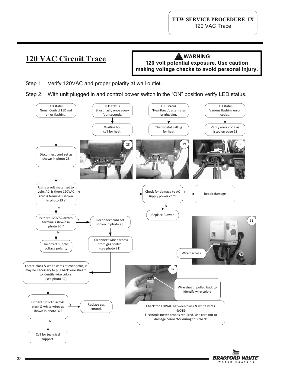 120 vac circuit trace | Bradford White TW4-75S-76B-3X User Manual | Page 32 / 40