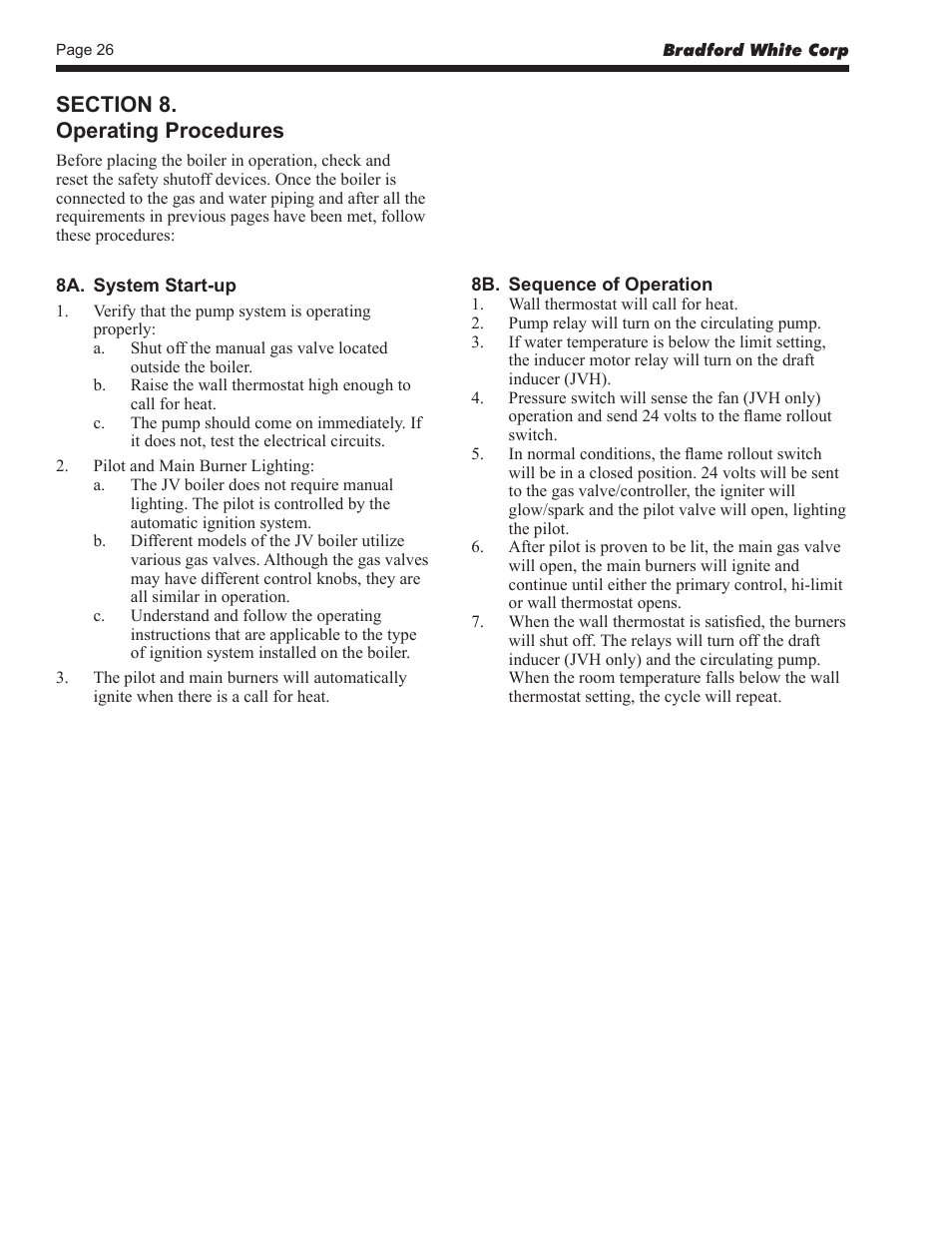 Bradford White BJVS225 User Manual | Page 26 / 40