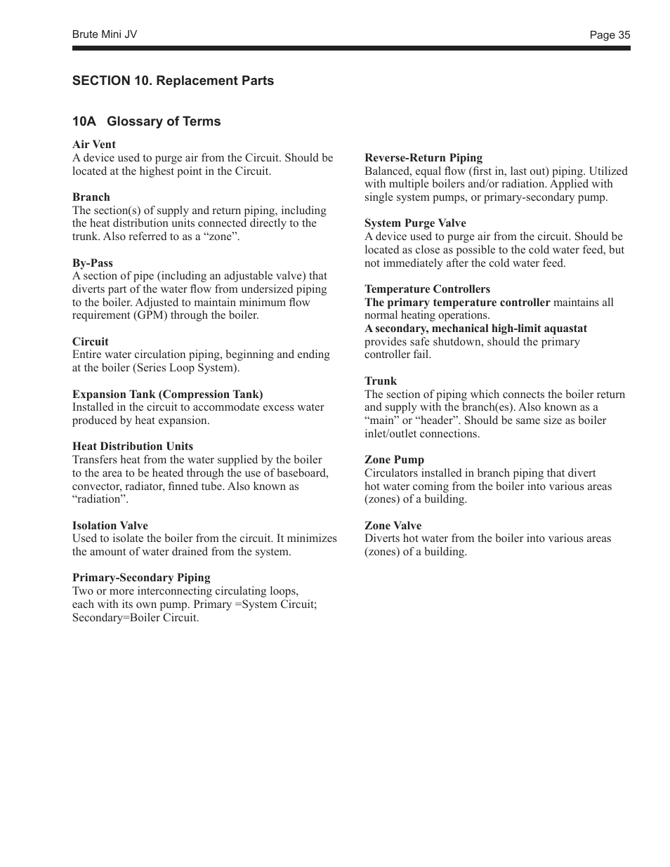 Bradford White BJVS225 User Manual | Page 35 / 40