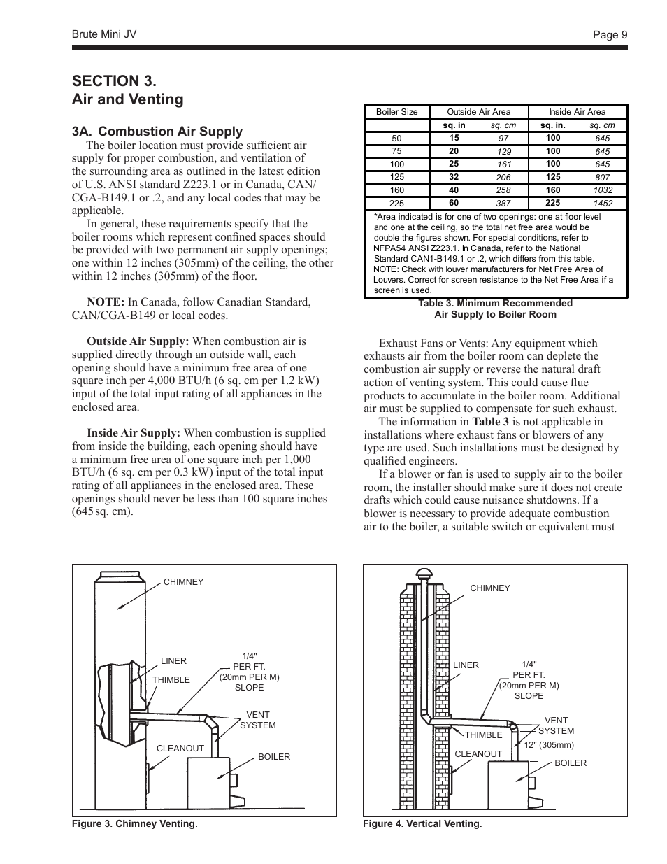 3a. combustion air supply | Bradford White BJVS225 User Manual | Page 9 / 40