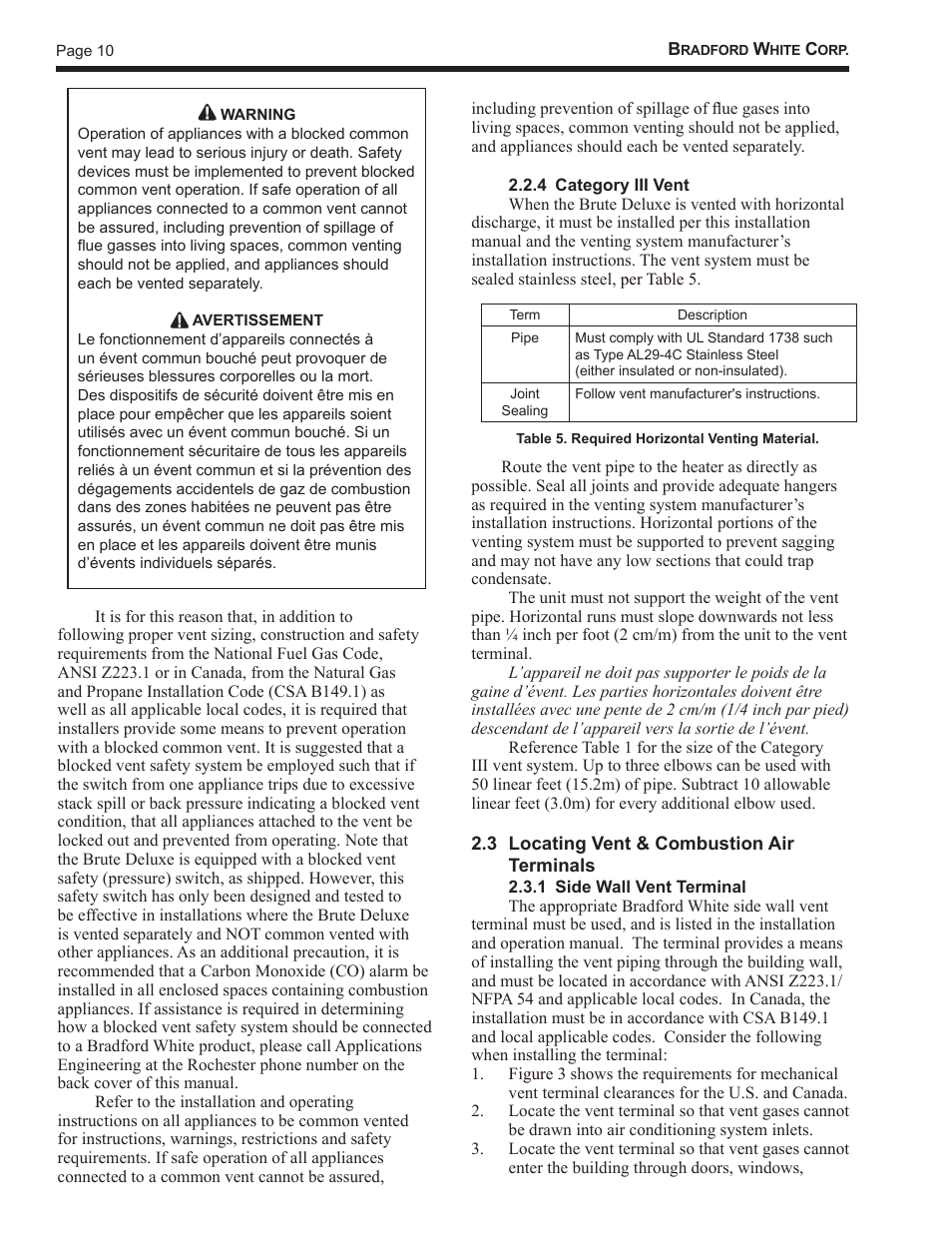 Bradford White BMT2V0400 User Manual | Page 10 / 42