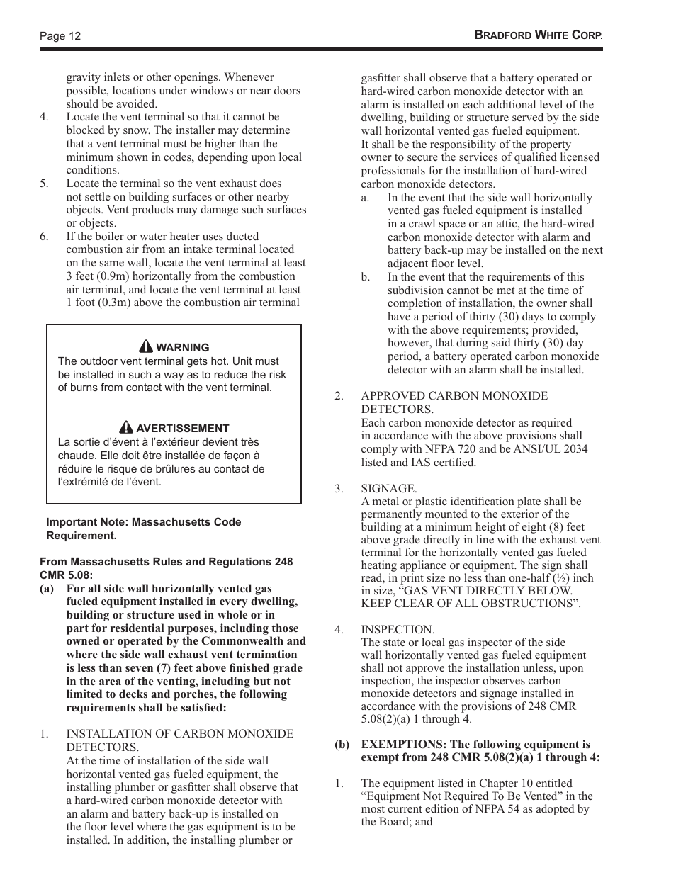 Bradford White BMT2V0400 User Manual | Page 12 / 42