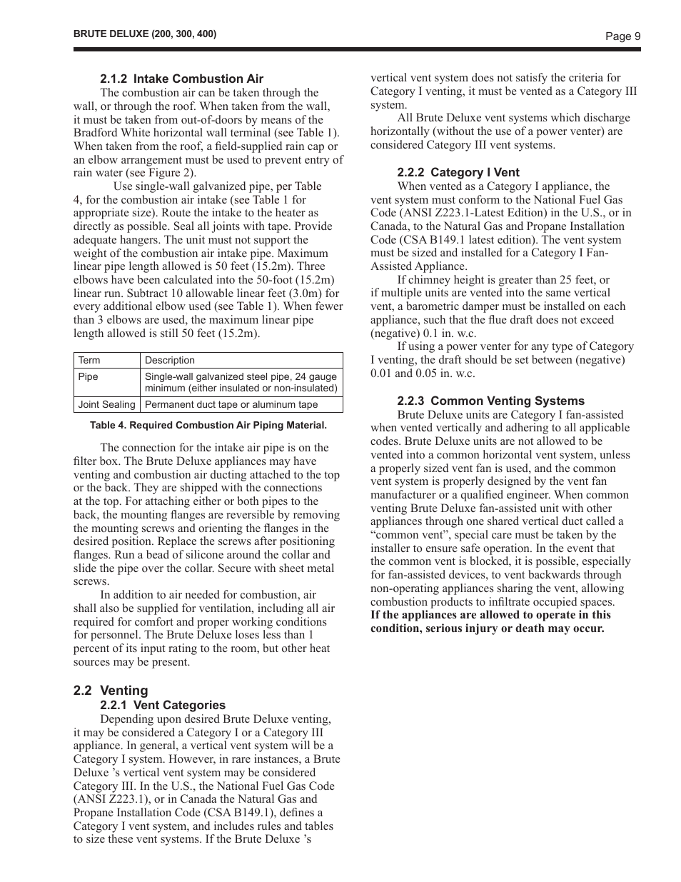 Bradford White BMT2V0400 User Manual | Page 9 / 42