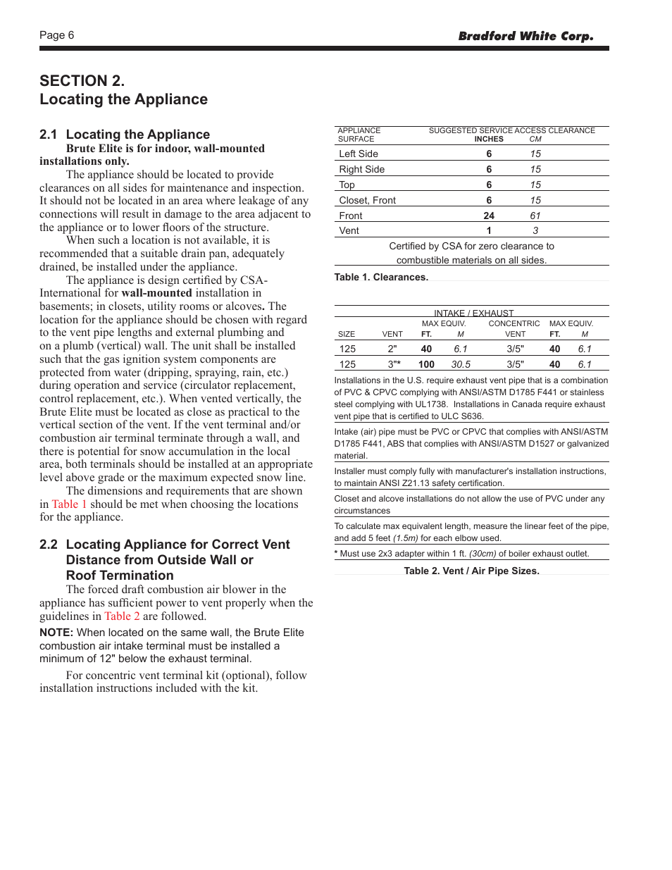 Bradford White BLMC125NA User Manual | Page 8 / 52