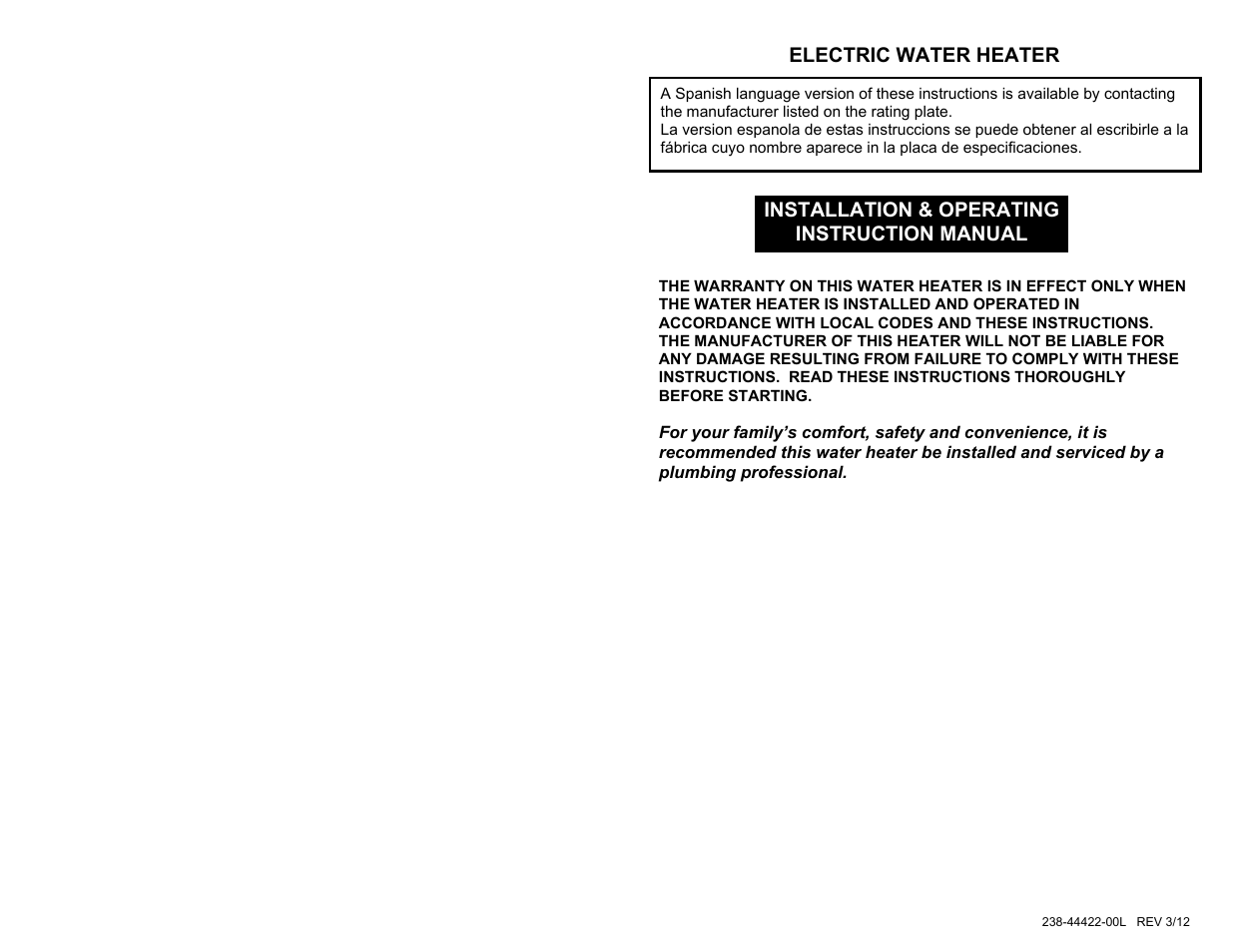 Bradford White M-2-30U6SS User Manual | 20 pages