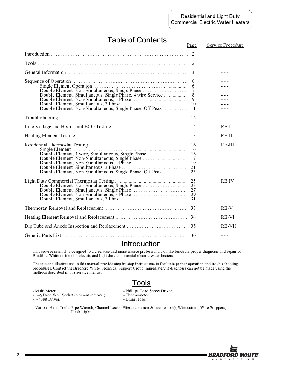 Bradford White DB-80R3DS User Manual | Page 2 / 40