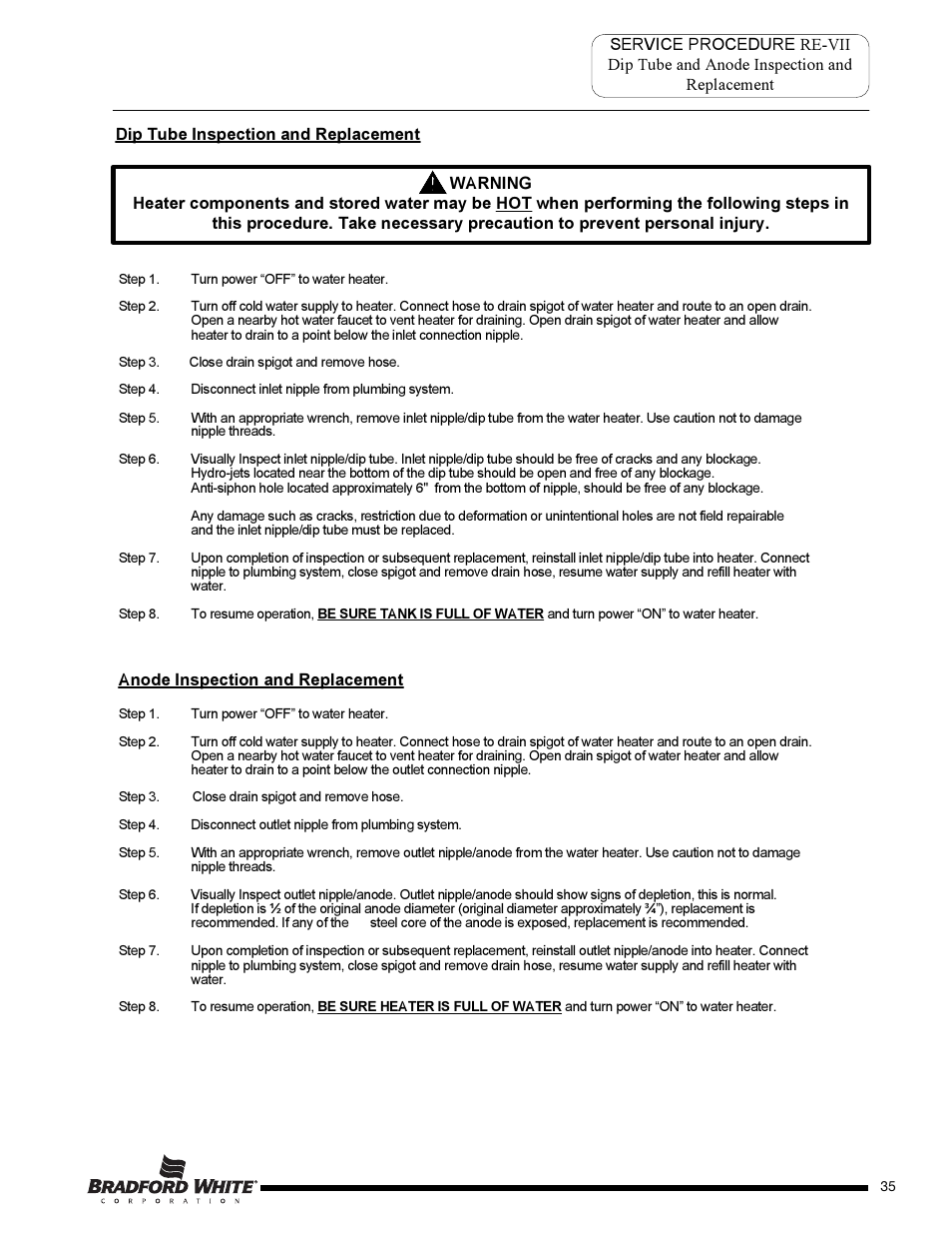 Bradford White DB-80R3DS User Manual | Page 35 / 40