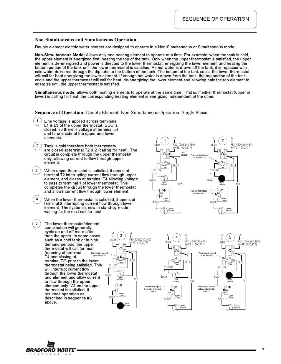 Non-simultaneous and simultaneous operation, Page 7 | Bradford White DB-80R3DS User Manual | Page 7 / 40