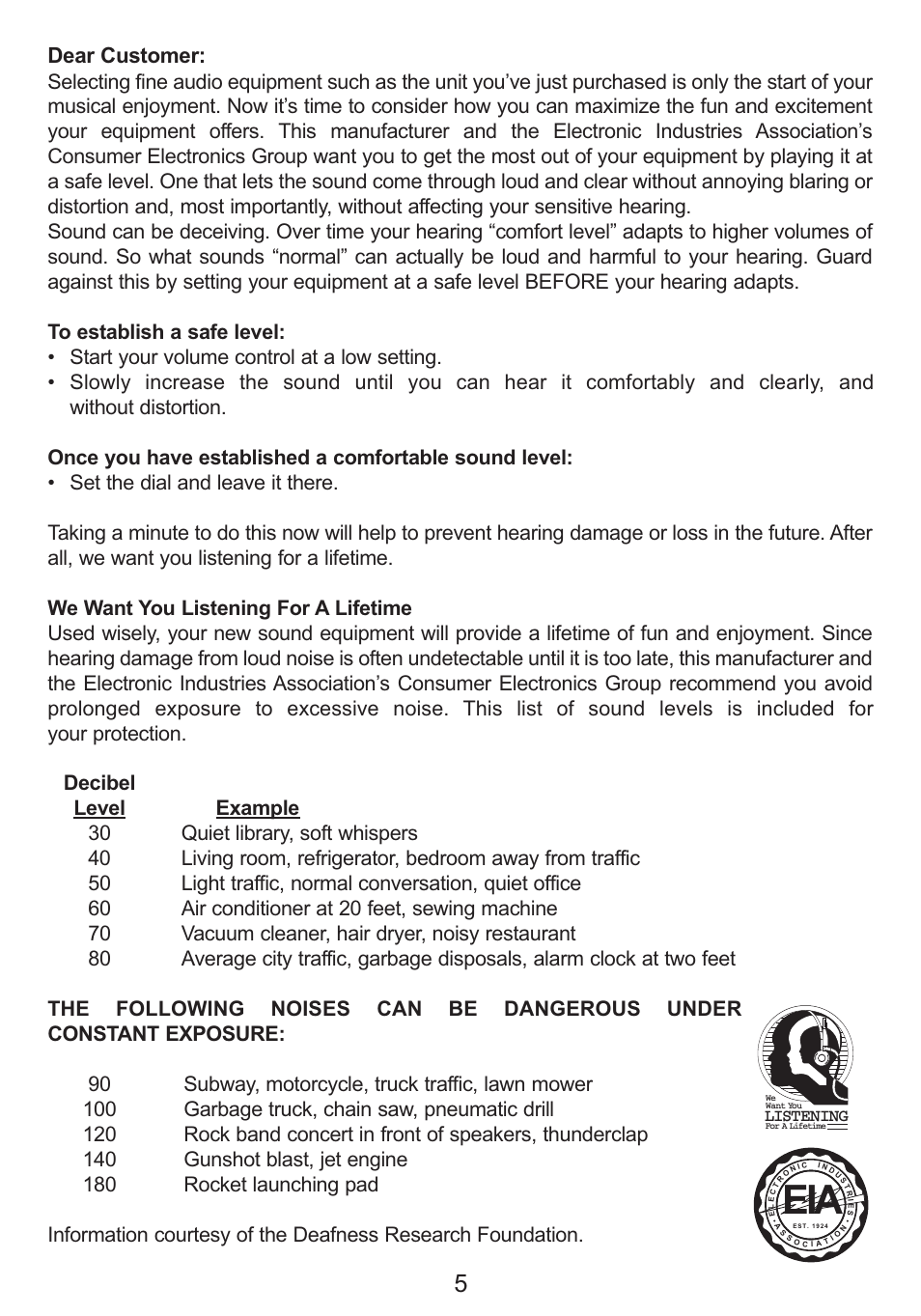 Dear customer | Emerson Radio Barbie TUNE BLOSSOM BAR100 User Manual | Page 6 / 21