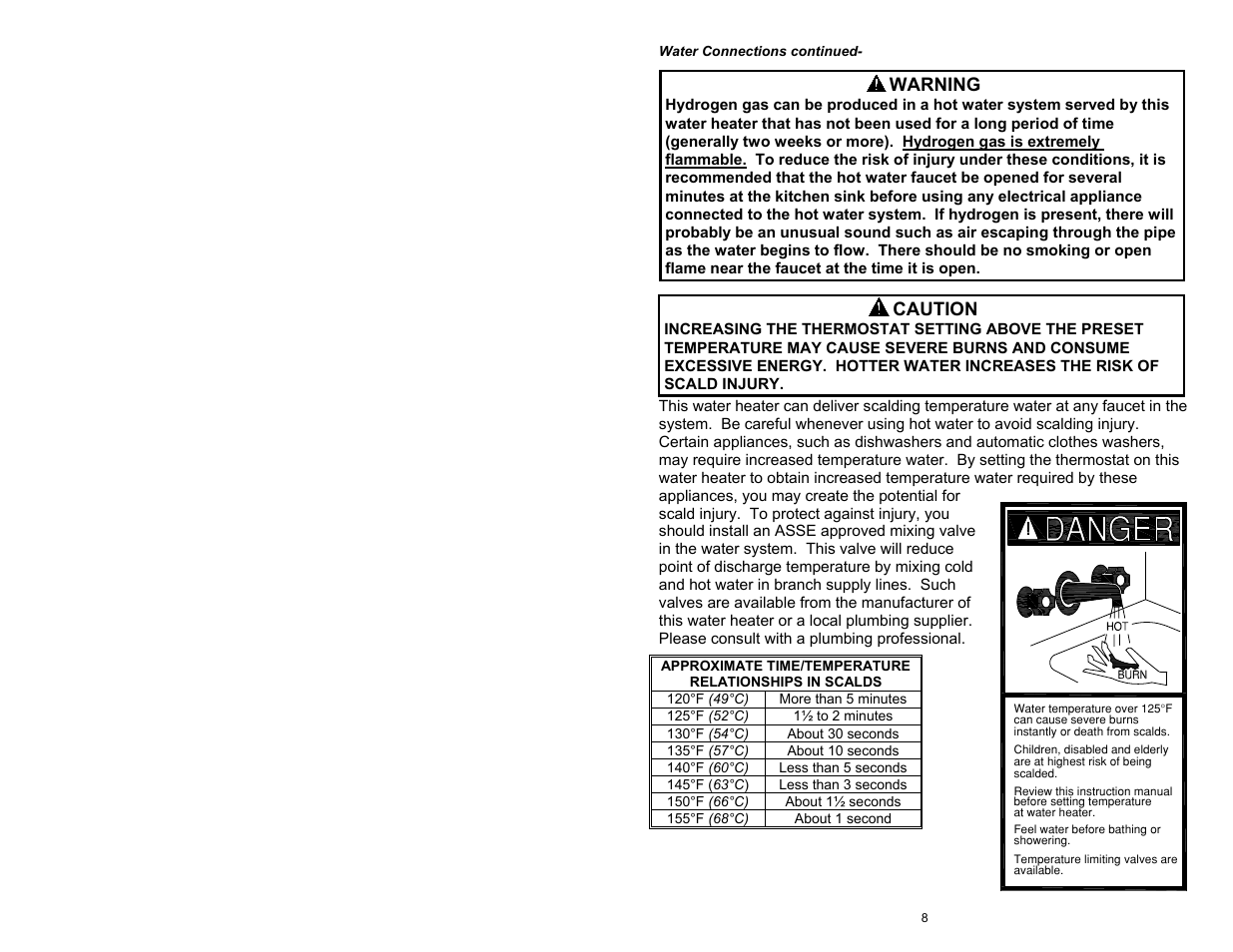 Warning, Caution | Bradford White M-2-WH30L6SS User Manual | Page 8 / 16