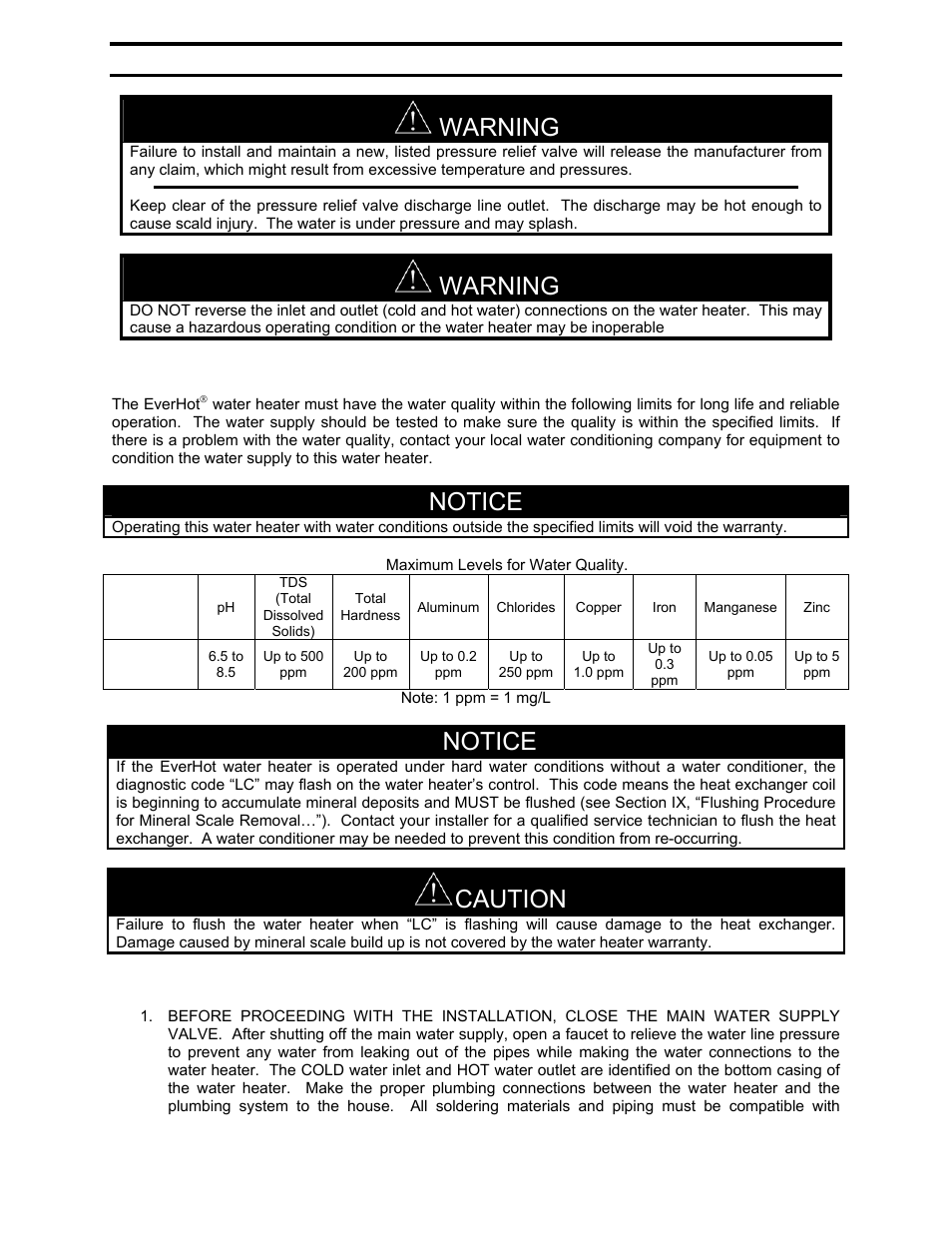Warning, Notice, Caution | Bradford White TGHE-199I-N User Manual | Page 13 / 80