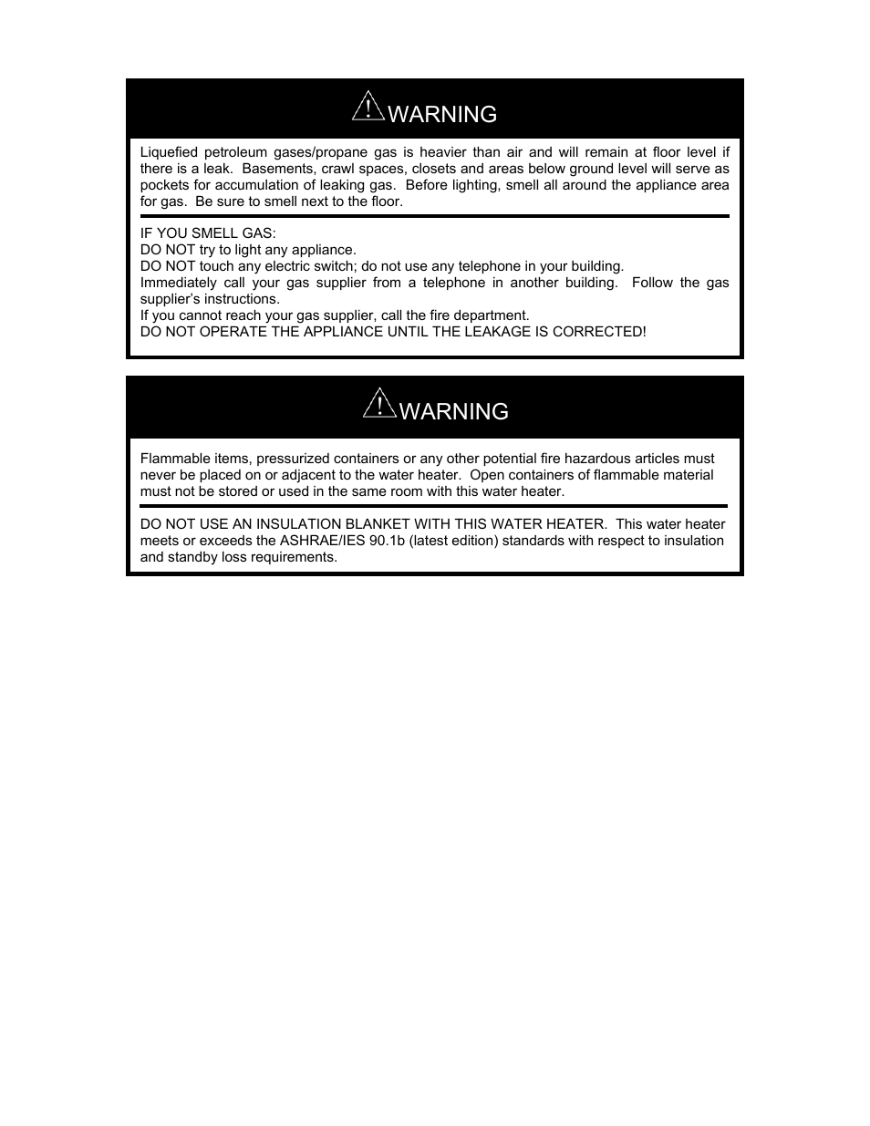 Warning | Bradford White TGHE-199I-N User Manual | Page 5 / 80