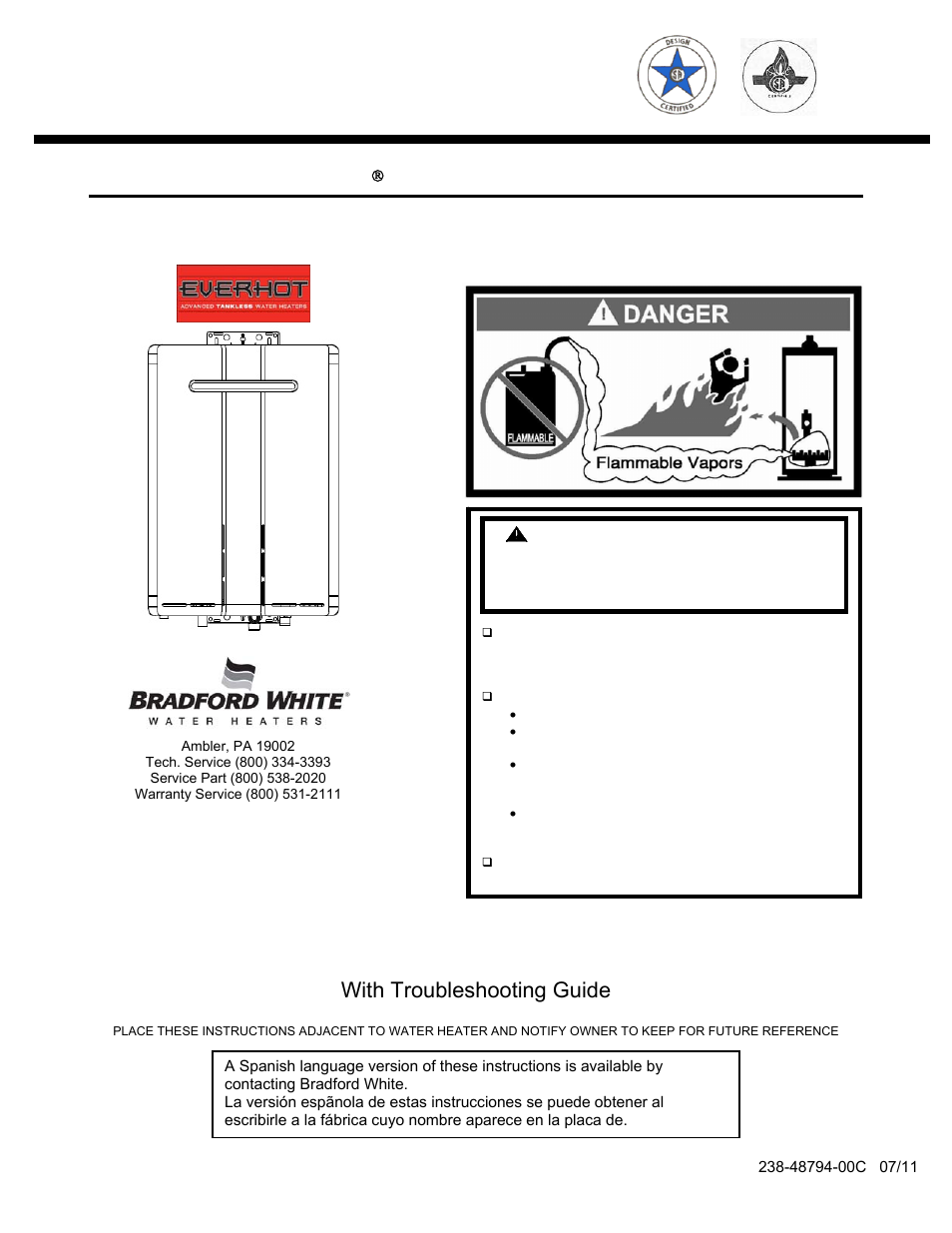 Bradford White TGHE-199E-N User Manual | 64 pages