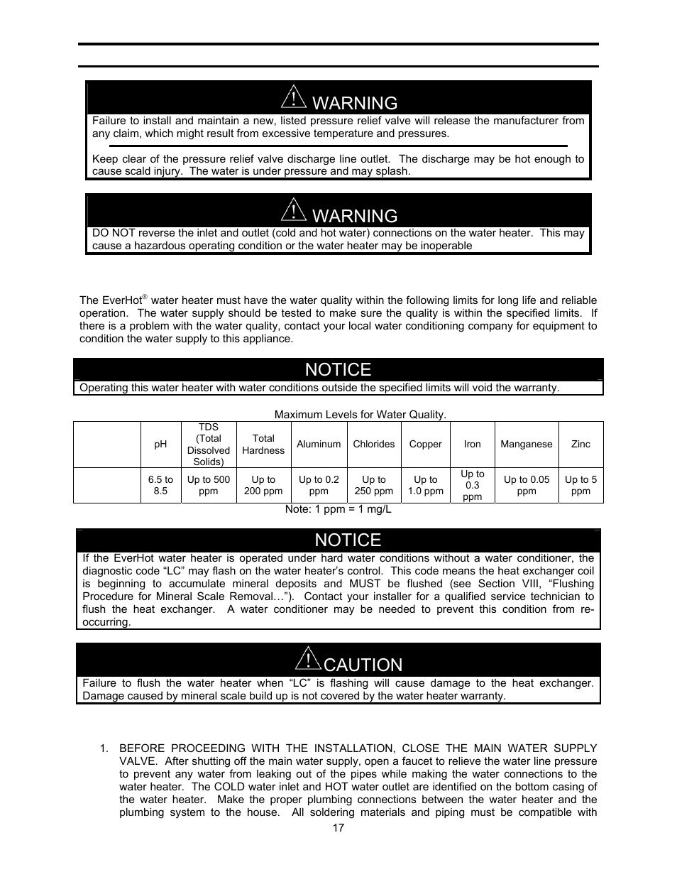 Warning, Notice, Caution | Bradford White TGHE-199E-N User Manual | Page 17 / 64