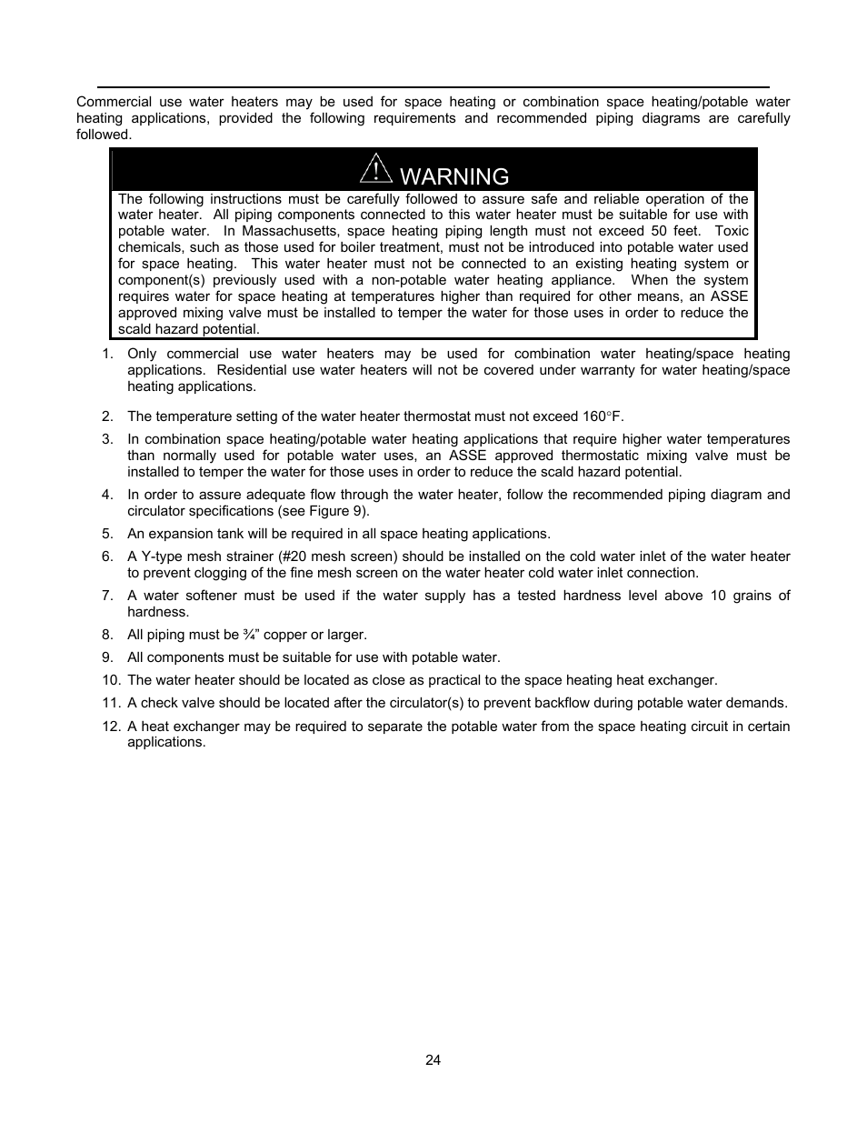 Warning | Bradford White TGHE-199E-N User Manual | Page 24 / 64