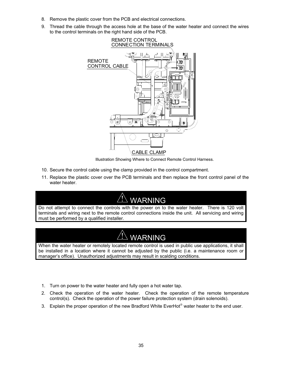Warning | Bradford White TGHE-199E-N User Manual | Page 35 / 64