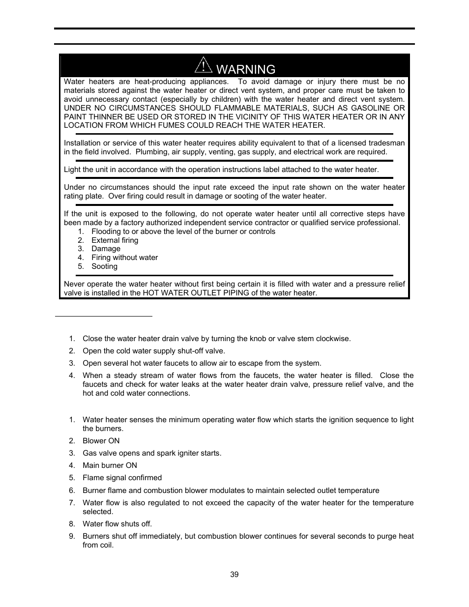 Warning | Bradford White TGHE-199E-N User Manual | Page 39 / 64