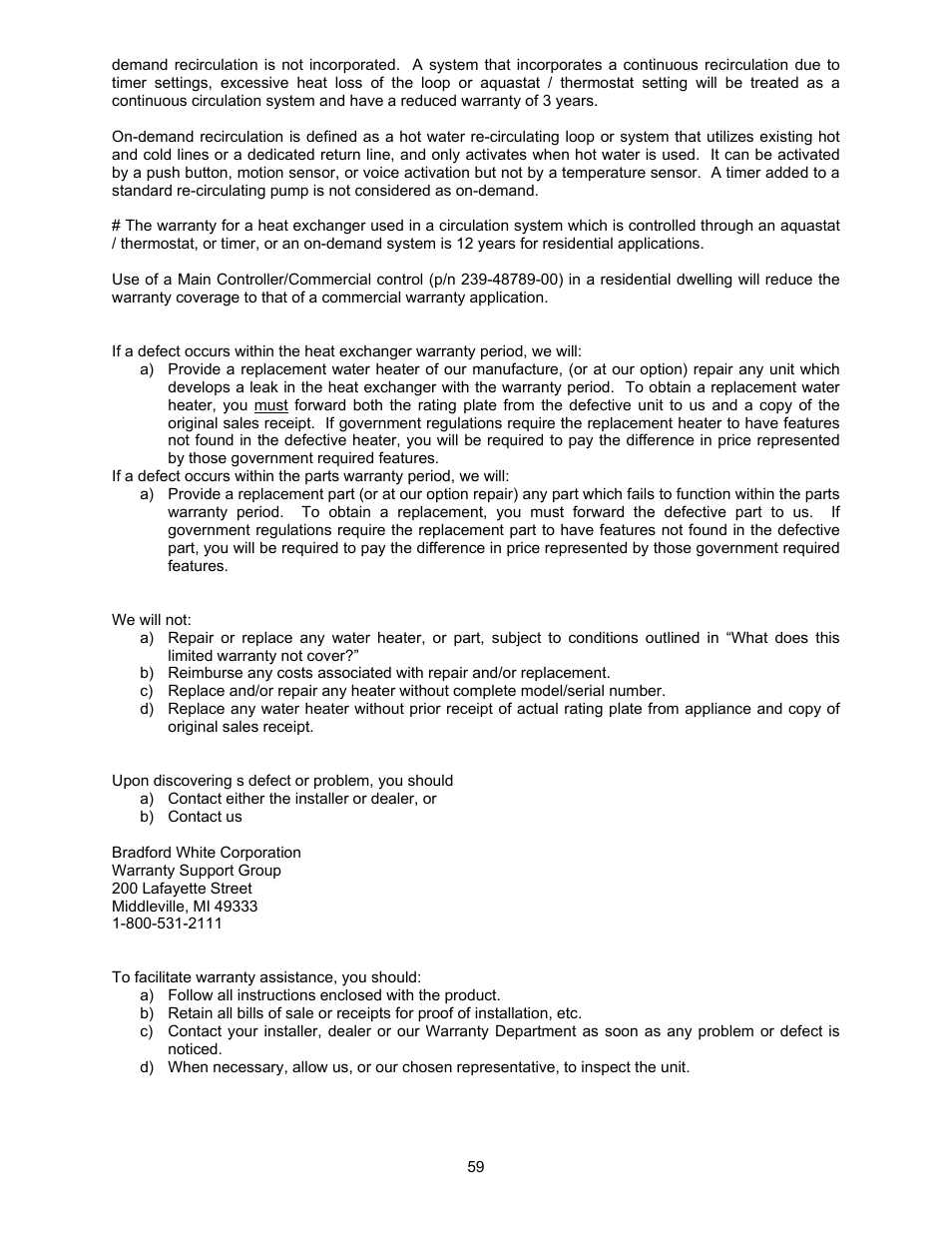 Bradford White TGHE-199E-N User Manual | Page 59 / 64