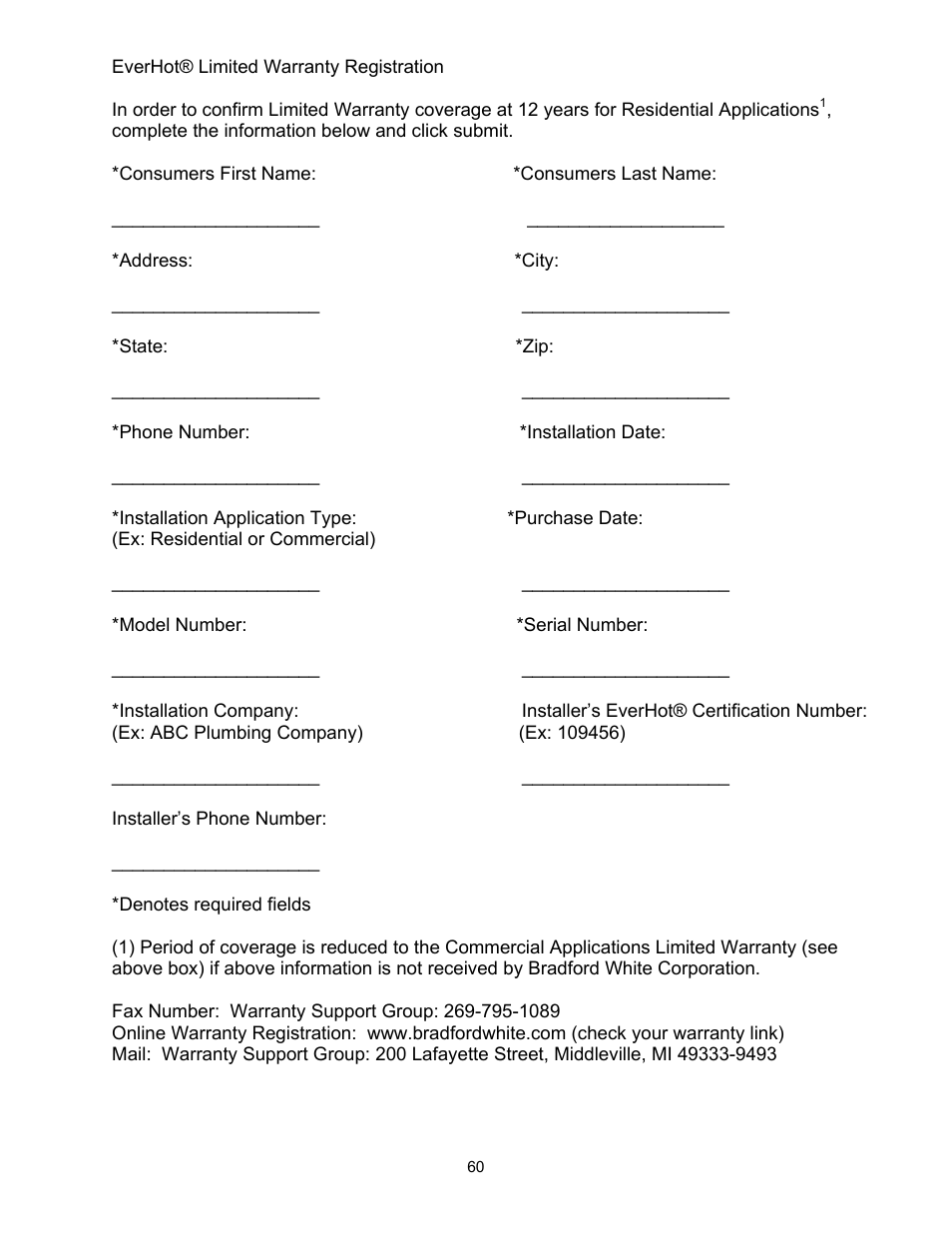 Bradford White TGHE-199E-N User Manual | Page 60 / 64