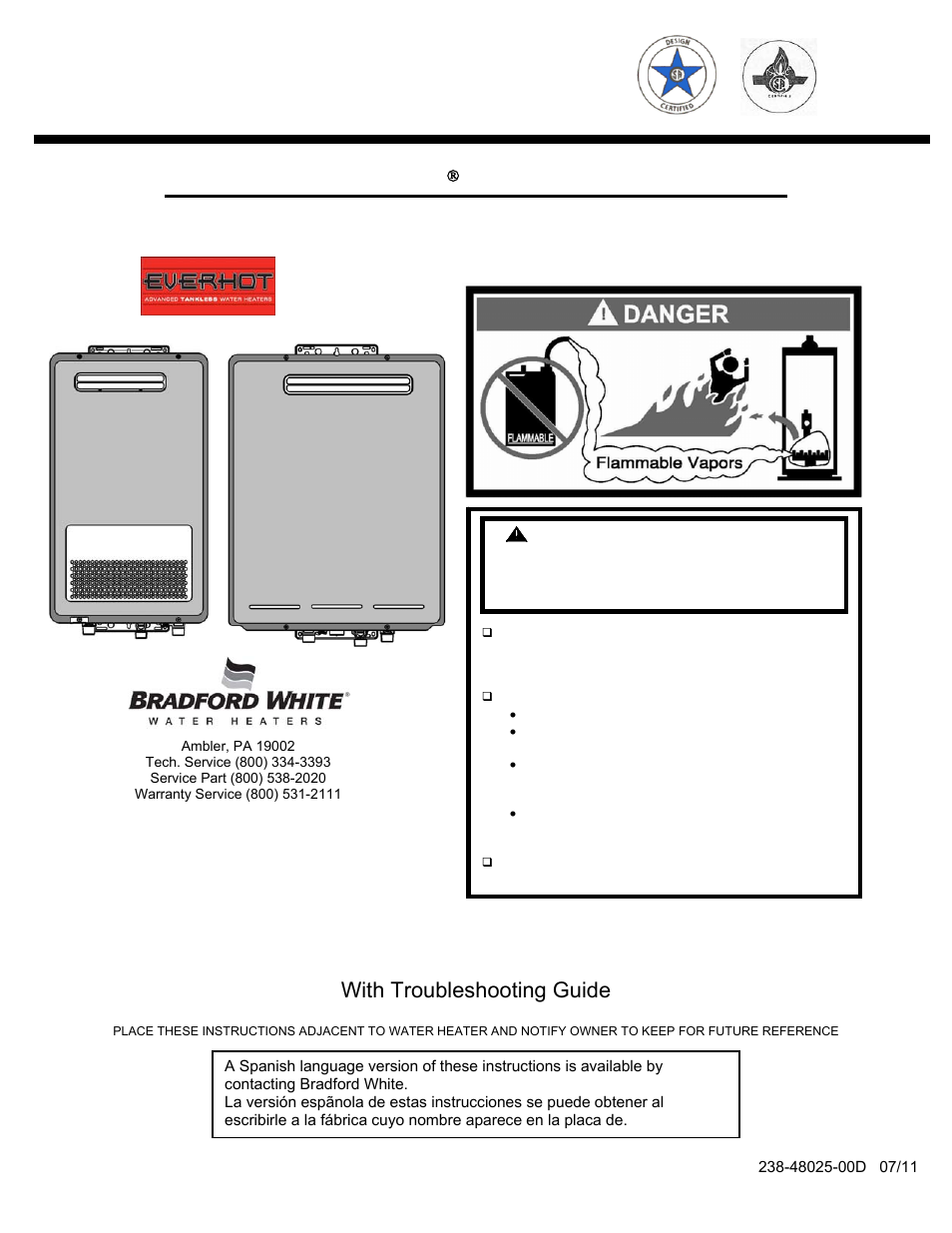 Bradford White TG-199E-N User Manual | 72 pages