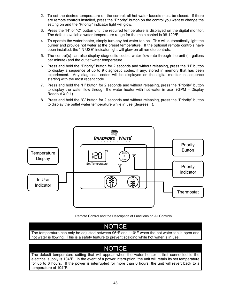 Notice | Bradford White TG-199E-N User Manual | Page 43 / 72