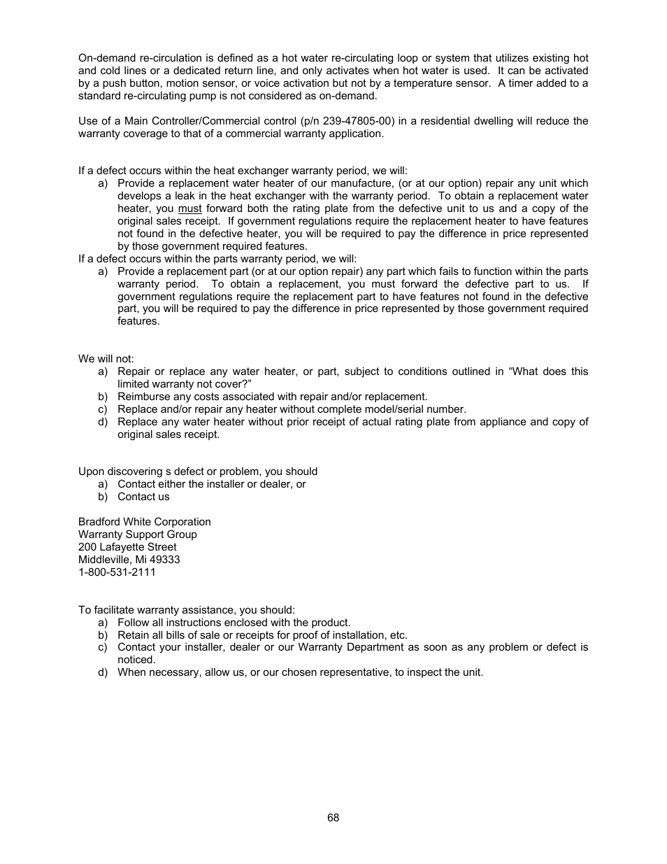 Bradford White TG-199E-N User Manual | Page 68 / 72